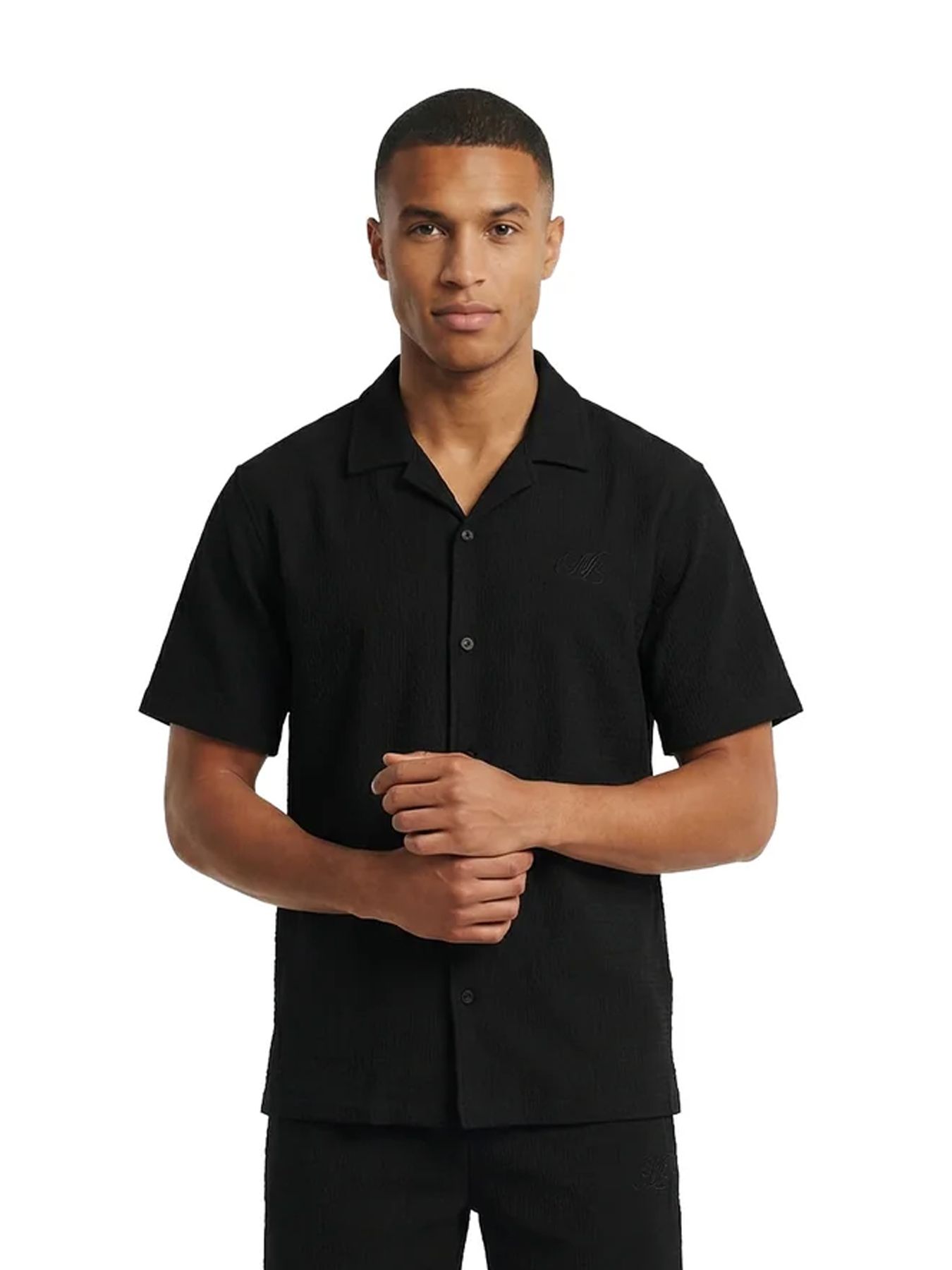 Malelions Malelions Men Emblem Seersucker Shirt 49001 black 00116562-EKA26010700000006