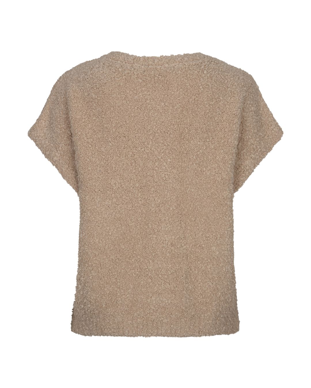 Red Button Sleeveless knit boucle Latte416 2900163262025