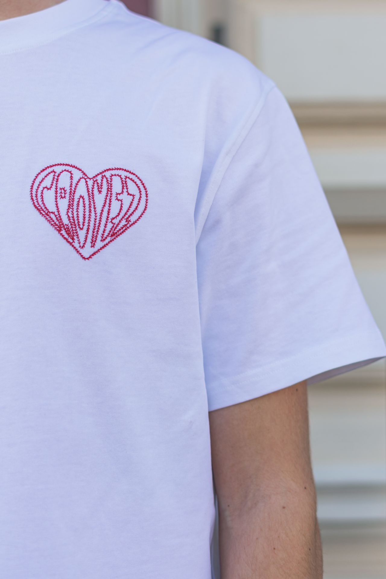 Croyez Croyez Stitched Heart T-Shirt 40001 white 2900163705065