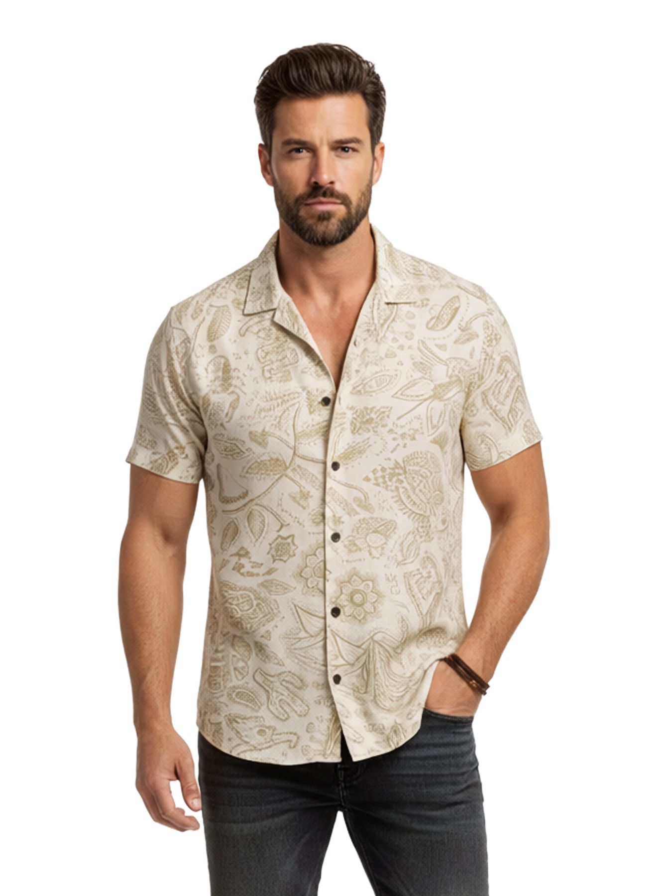 Petrol Industries Men Shirt Short Sleeve AOP 0112 seashell 00117040-EKA26002700000150