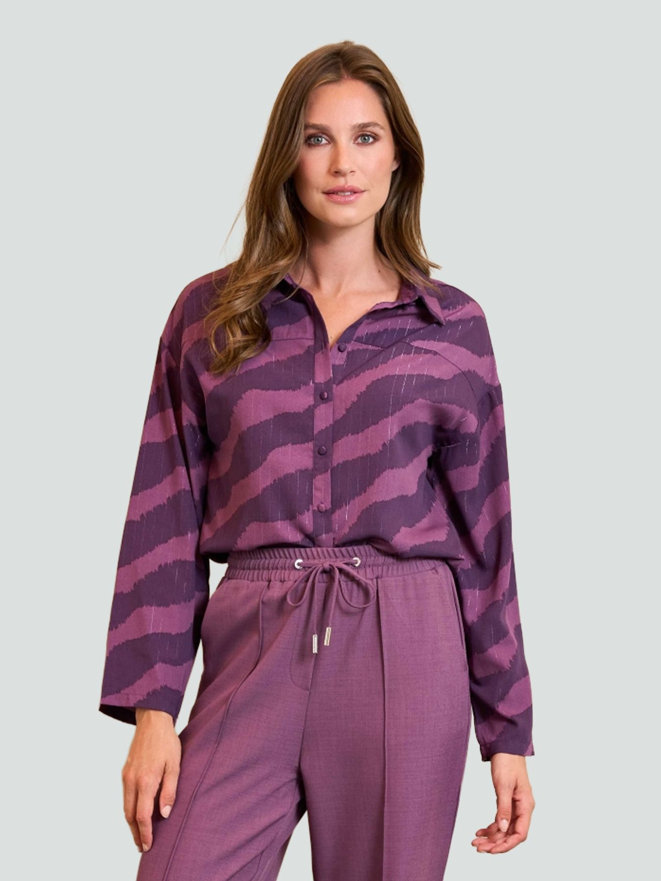 Lofty Manner Blouse Tova 746 purple faded stripe 00117139-EKA26013300000075