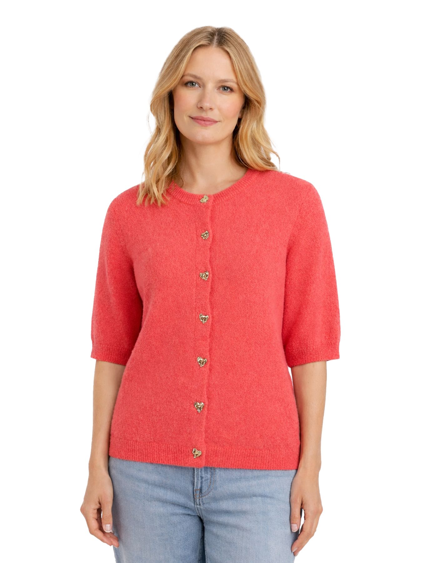 Esqualo Cardigan s/slve fancy buttons 479 chili red 2900164270067