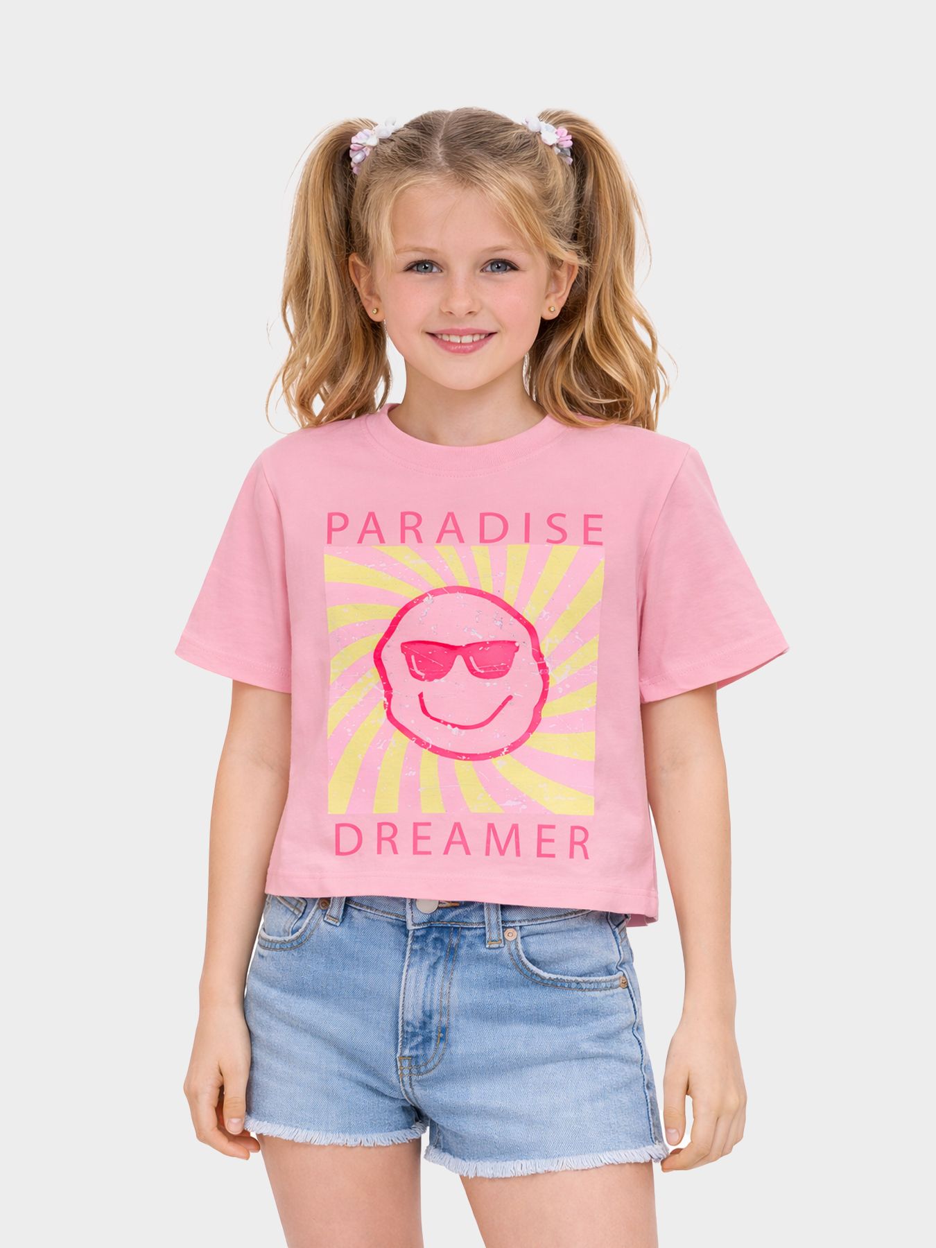 Only KOGCARTY-SUN LIFE S/S TEE OT JRS Romance Rose/Bright White Text/Pink 00117678-EKA26011400003354