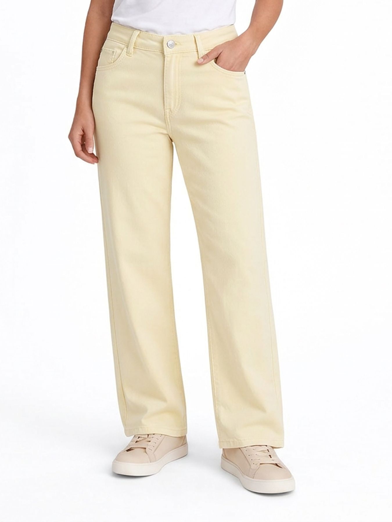 Red Button Claudette Slanted Seams Twill  butter yellow610 2900165217054