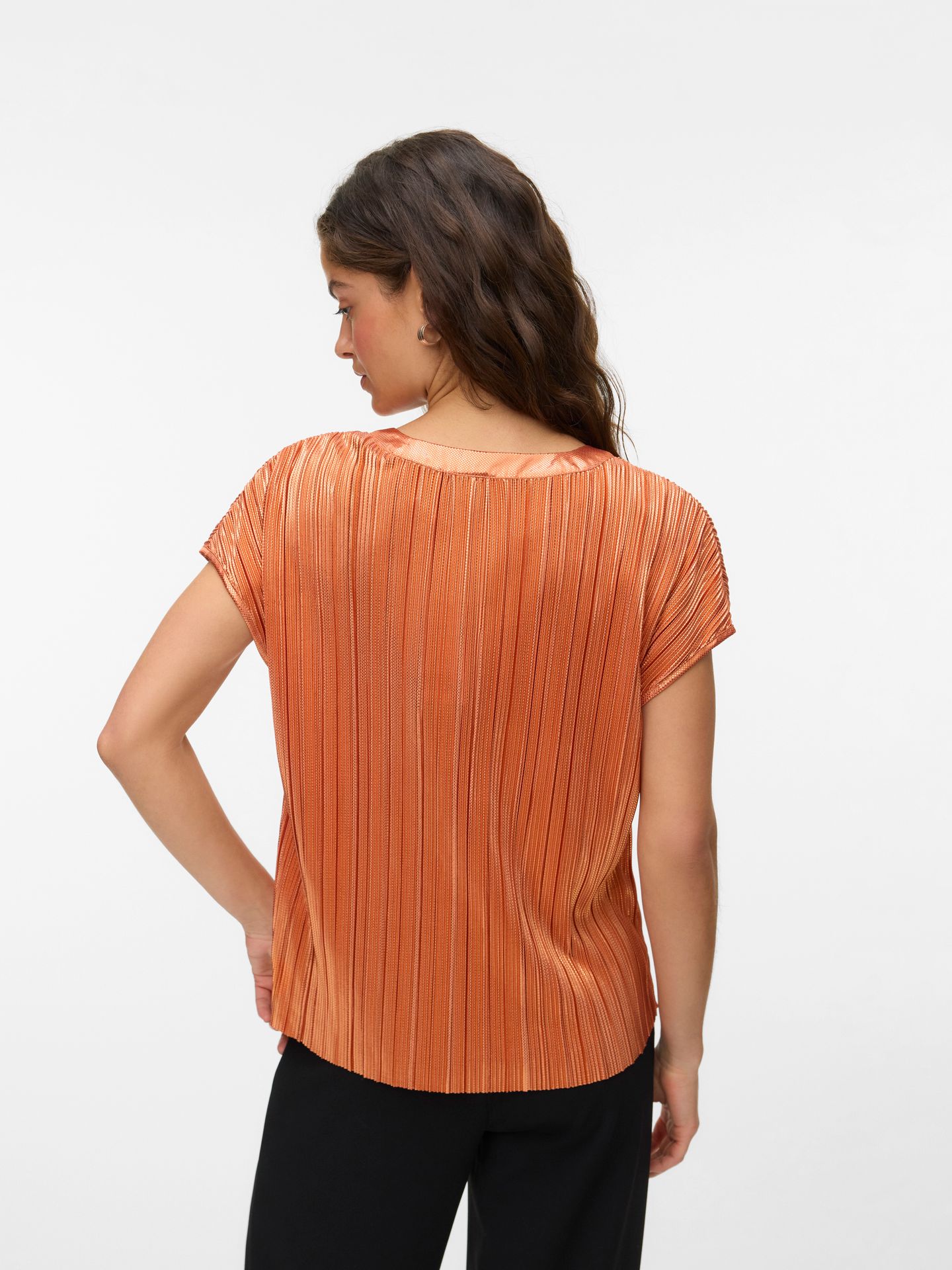 Vero Moda VMKUVI S/S V-NECK TOP JRS BTQ NL Langoustino 2900166813040