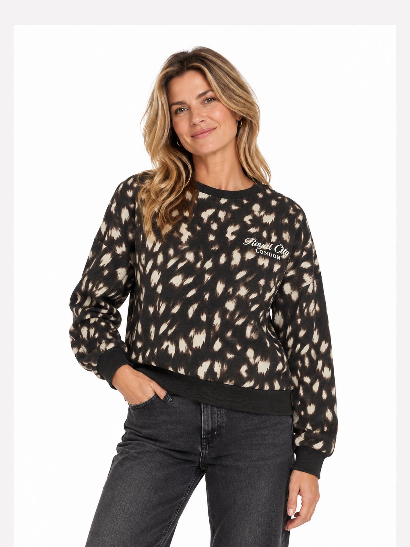 Street-One A304185 AOP Loose Fit Sweatshirt black 00118647-L0019000200000011