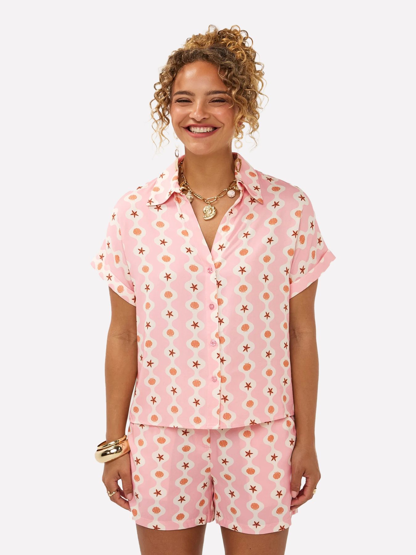 Ydence Blouse Tina Pink seashells 2900167850037