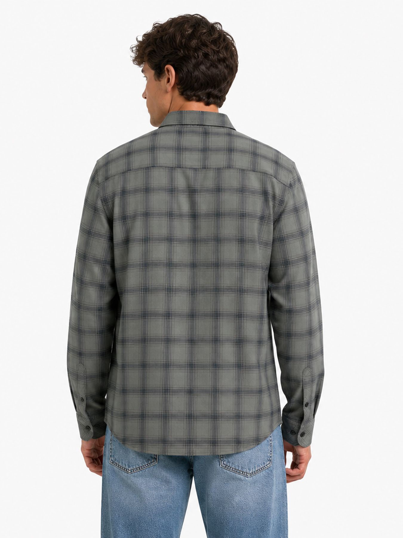 G-Star Raw Men One pkt regular shirt J337 grey pewter small window check 2900167951062