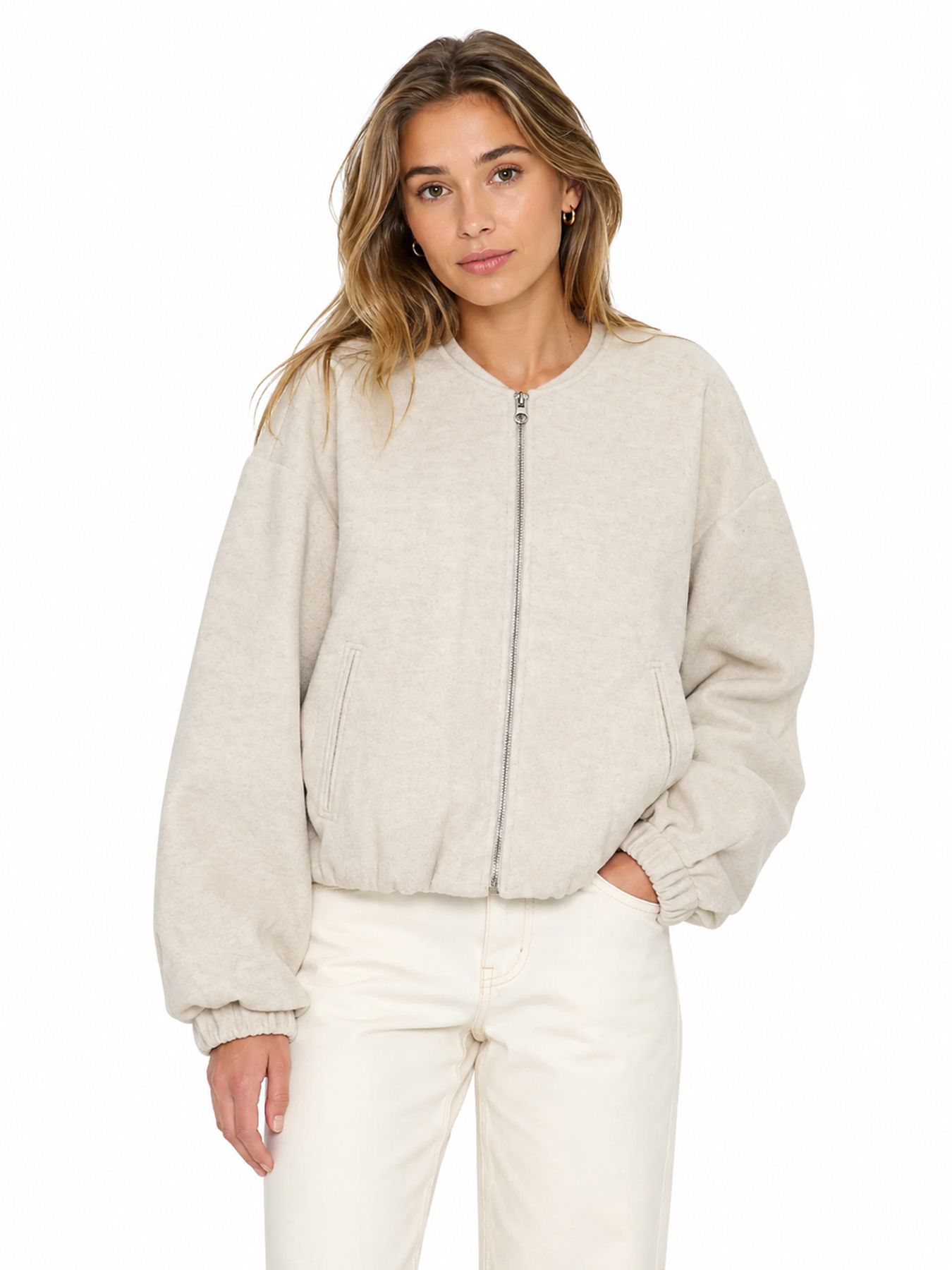 Vero Moda VMCHLOE LS BOMBER JACKET NOOS Moonbeam/MELANGE 00119316-EKA26011400003616