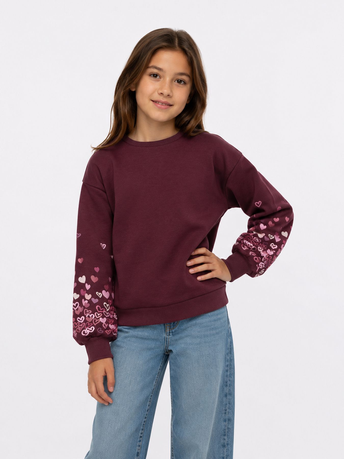 Only KOGBROOKE L/S O-NECK FLOWER SWT NOO Winetasting/Sleeve Hearts 00119395-EKA26011400003641
