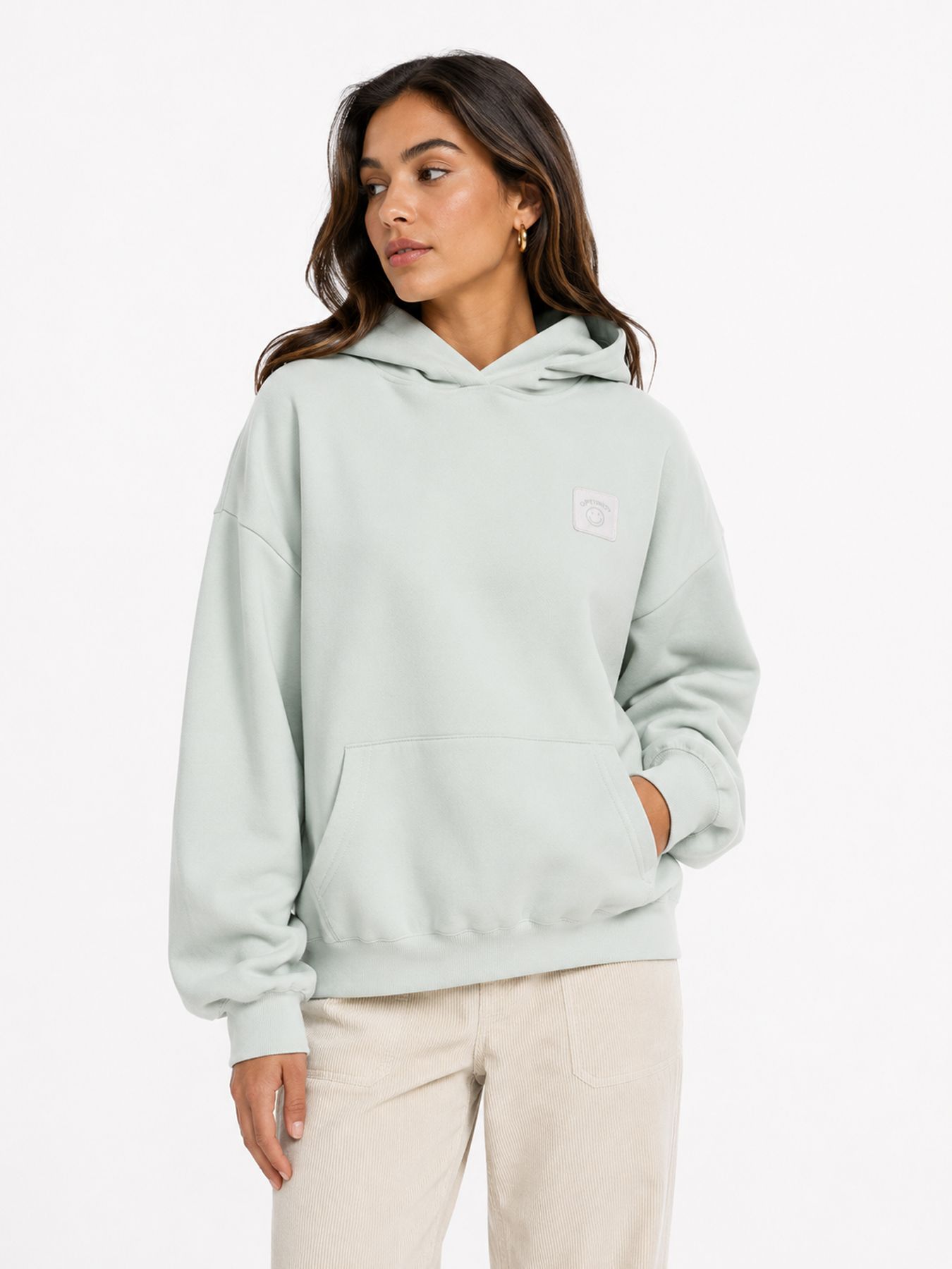 Only ONLOFELIA L/S HOOD UB SWT Aqua Gray/Melange 00119412-EKA26011400002479