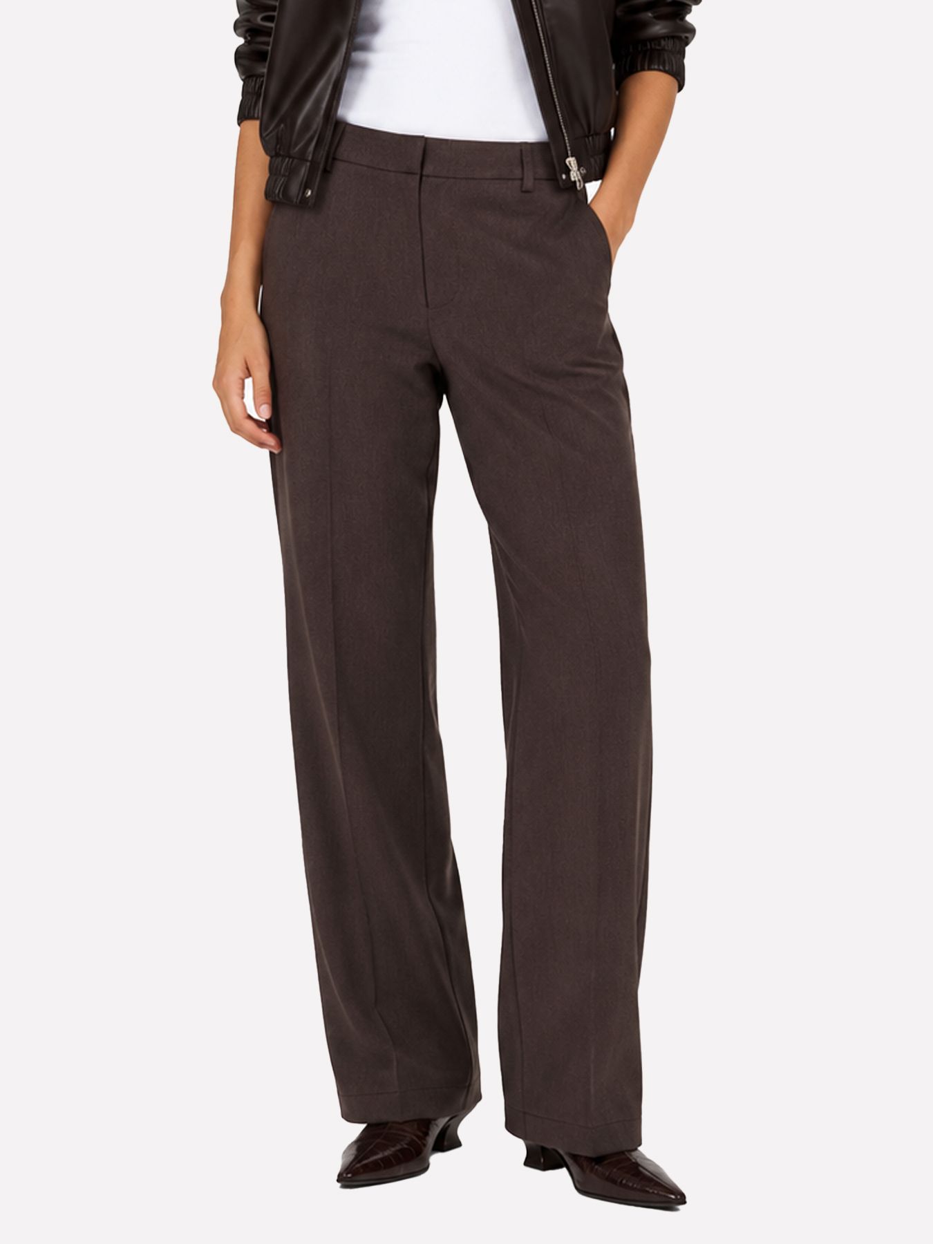 Only ONLHATTIE-LANA HW W MEL PANT TLR NO Chocolate Torte/CLOUD DANCER 00119416-EKA26011400003528