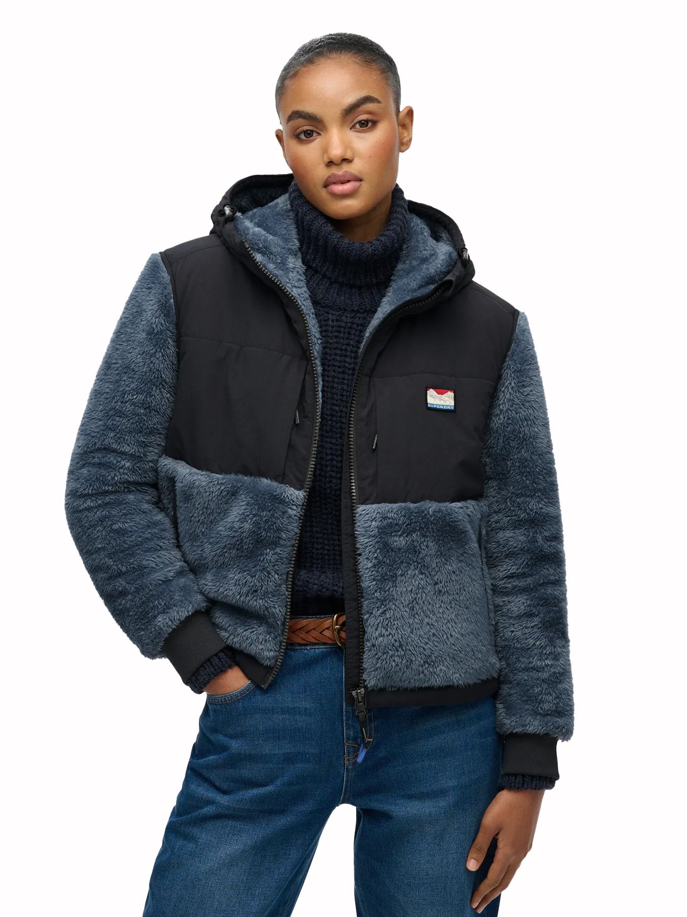 Superdry Super Soft Hybrid Full Zip Jacket pij EBONY 00119632-EKA26009000000006