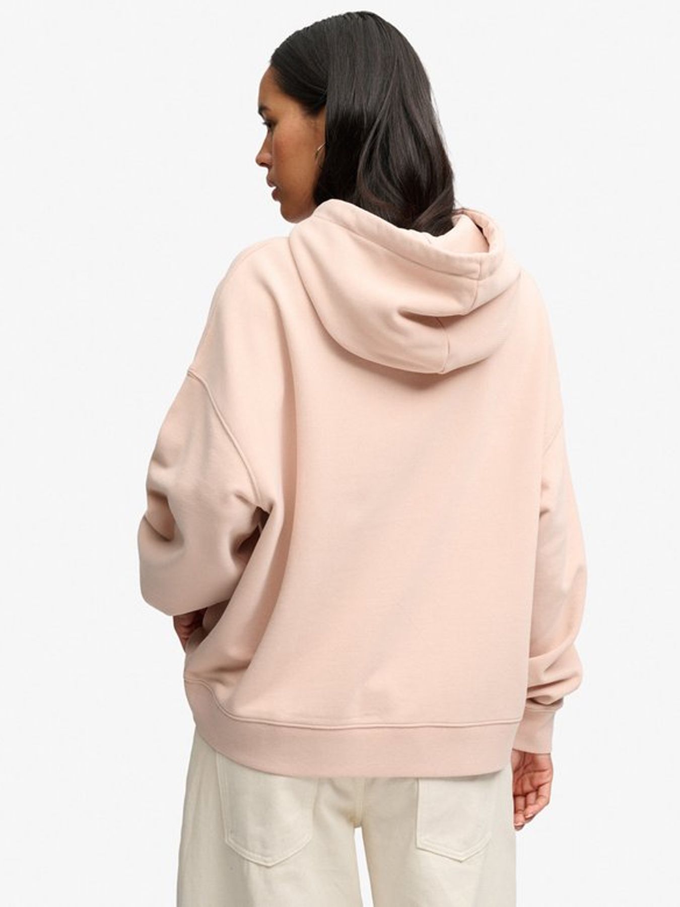 Superdry Luxe Casual Embroidered Relaxed Hoodie 7uj Rose Dust 2900168829032