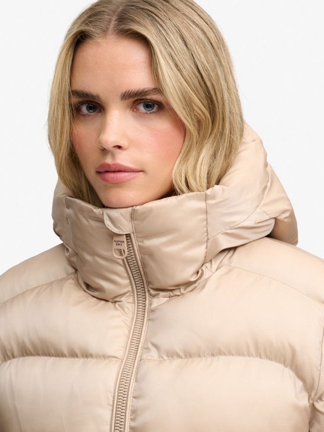 Superdry Hooded Shine Puffer Jacket m1e Mushroom Beige 00119636-EKA26009000000013