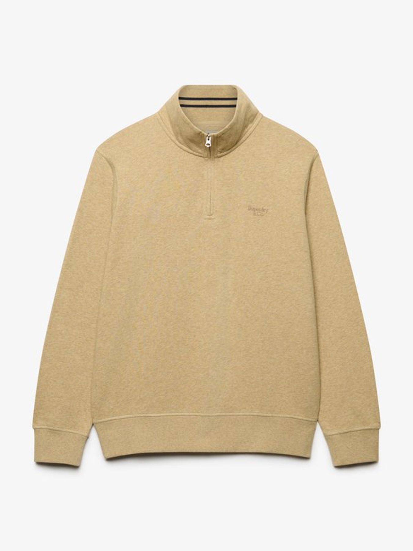 Superdry Essential Serif Logo Half Zip Sweatshirt 1wy Pumice Stone Beige Marl 2900168863043