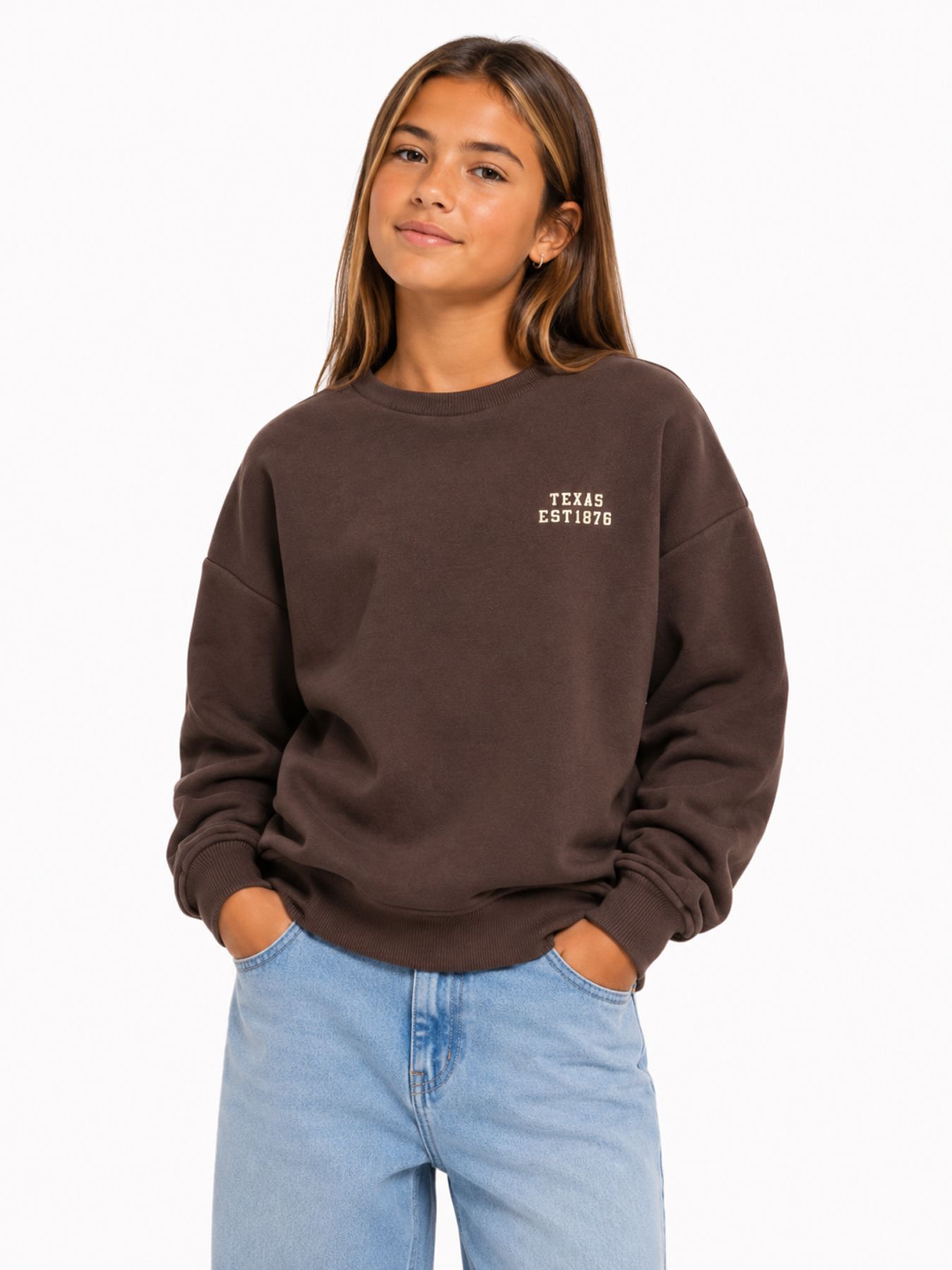 Kids Only KOGSWEAT L/S BACK/SLEEVE PRINT SWT Coffee Bean/Los Angeles - Californi 00119662-EKA26011400003596