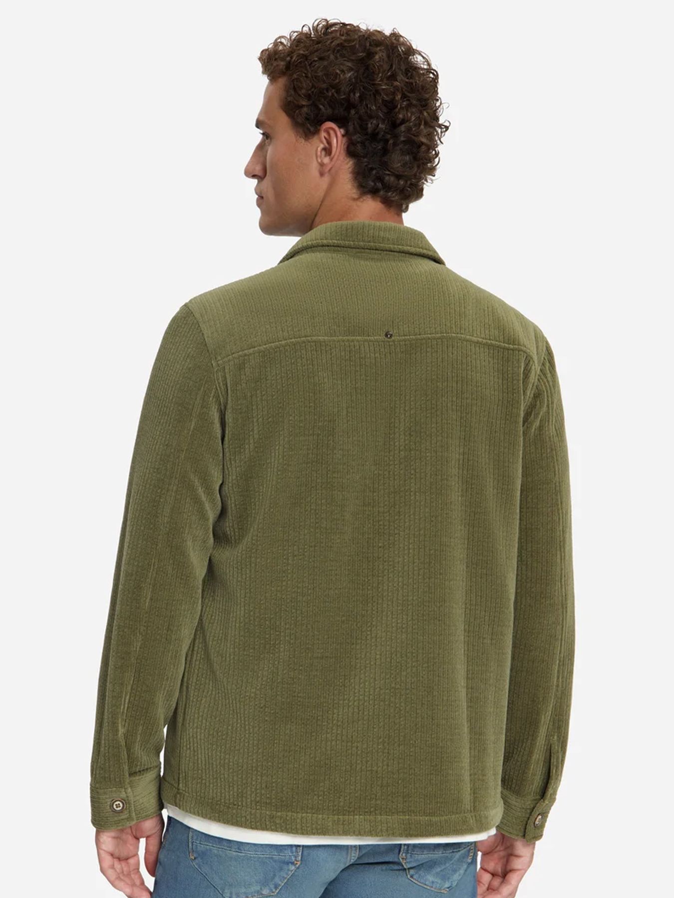 No Excess Overshirt Full Button Rib Sweat 053 army 2900168959043