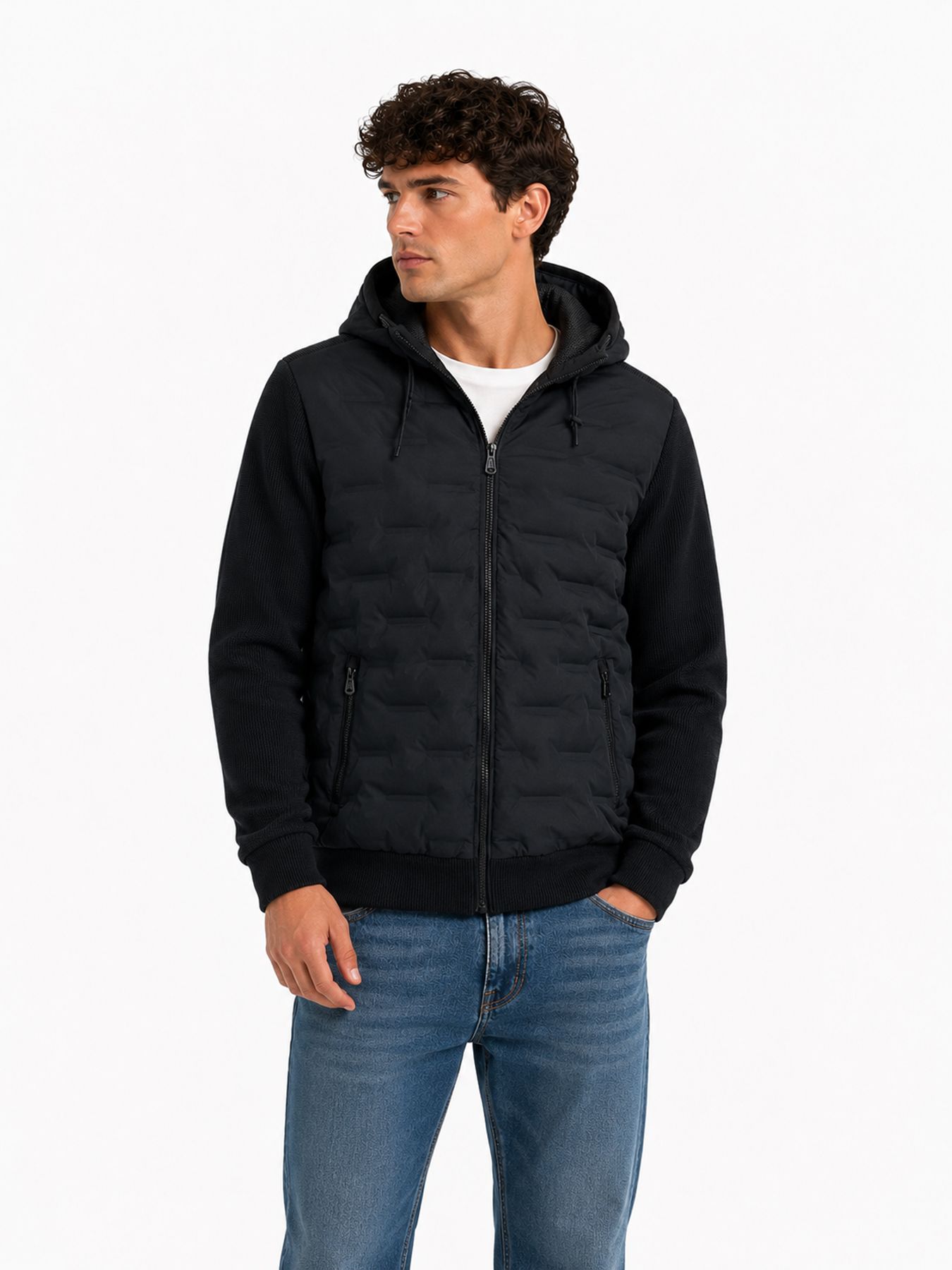No Excess Jacket Short Fit Sealed Hooded Knitted Mix 178 dark night 00119700-EKA14000100000115