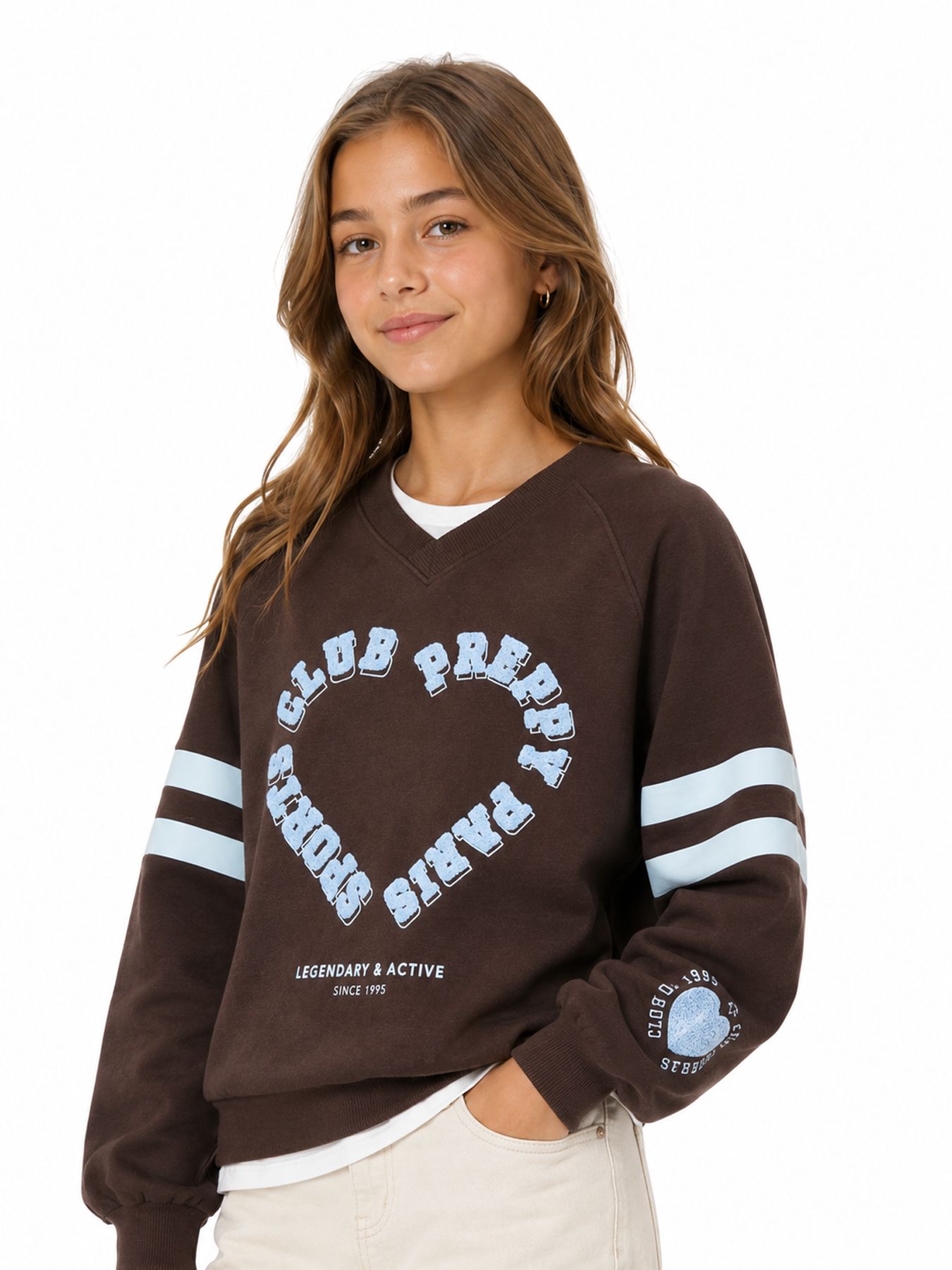 Kids Only KOGCOLETTA L/S V-NECK PRINT SWT Coffee Bean/Paris 00115038-EKA26011400003634