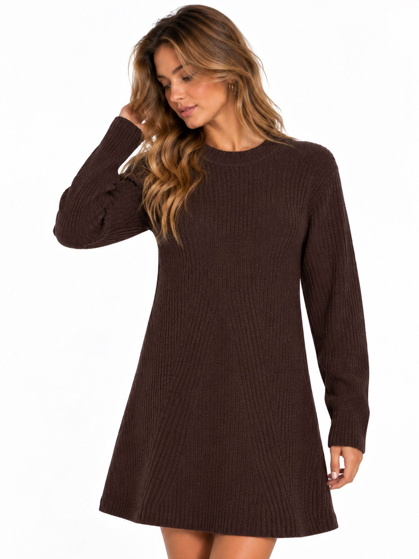 Vero Moda VMJOSANNA LS SHORT DRESS NOOS Chocolate Torte 00120079-EKA26011400003061