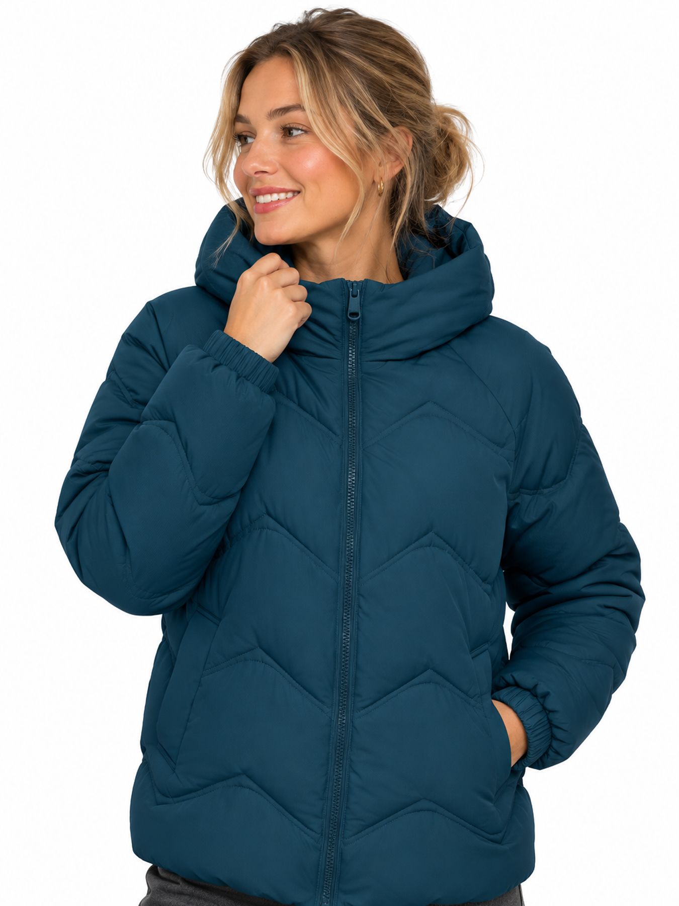 JDY JDYPOWER SHORT HOOD PUFFER OTW HAB Stratified Sea 00120115-EKA26011400003745