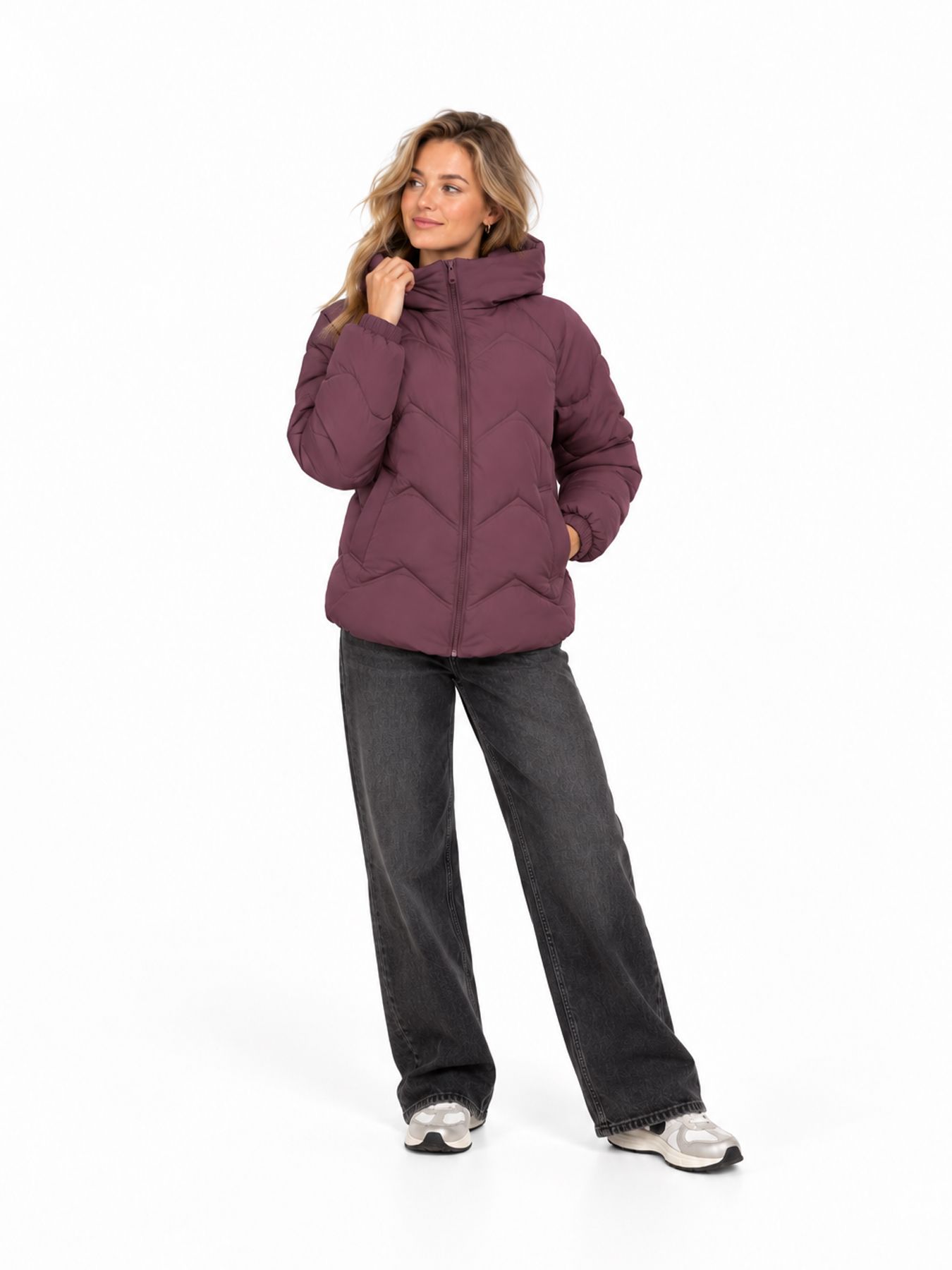 JDY JDYPOWER SHORT HOOD PUFFER OTW HAB Huckleberry 00120115-EKA26011400003746