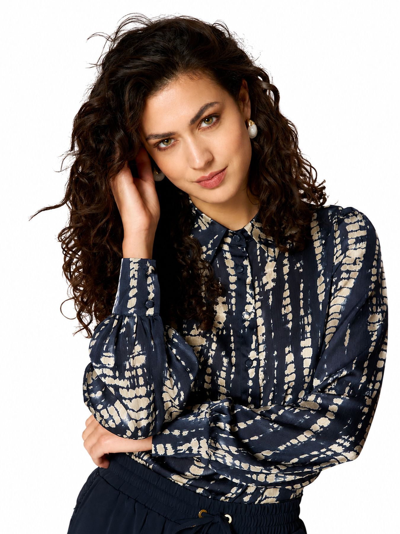 Lofty Manner Blouse Ira - Straight Marble 410 dark blue 2900169781063