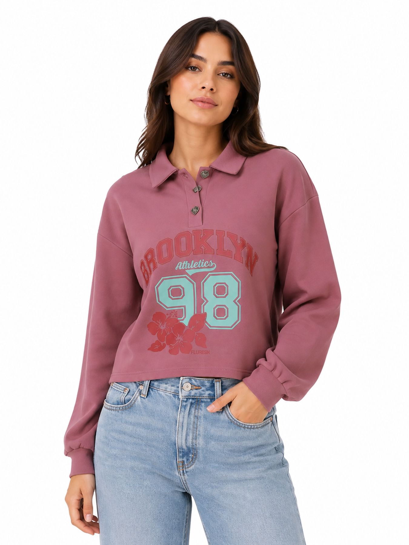 Fluresk Aube sweater 540 rosy brown 00120325-EKA26015100000017