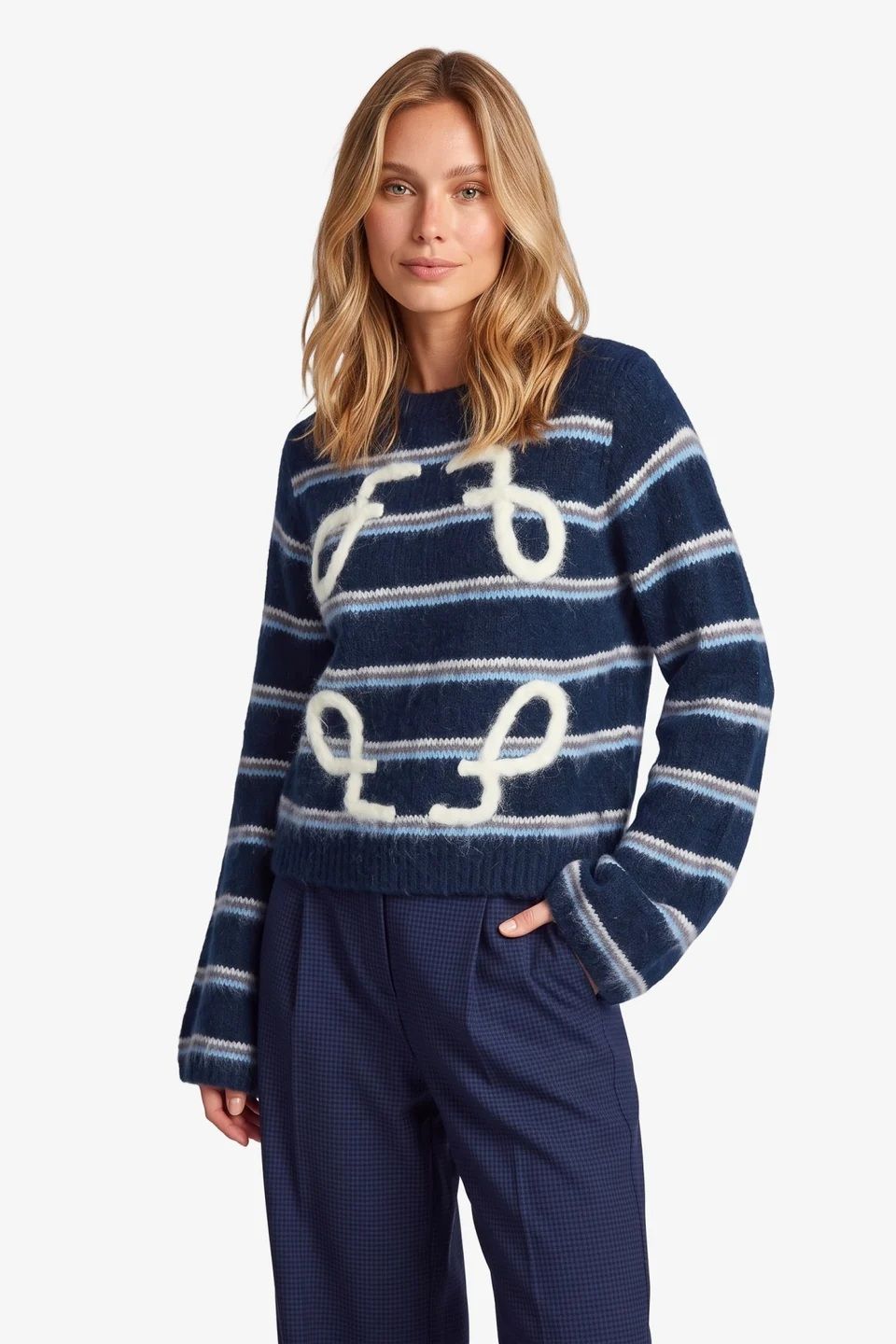 Fluresk Mitzy knit top 605103 navy blue/vanilla 00120335-EKA26015100000022