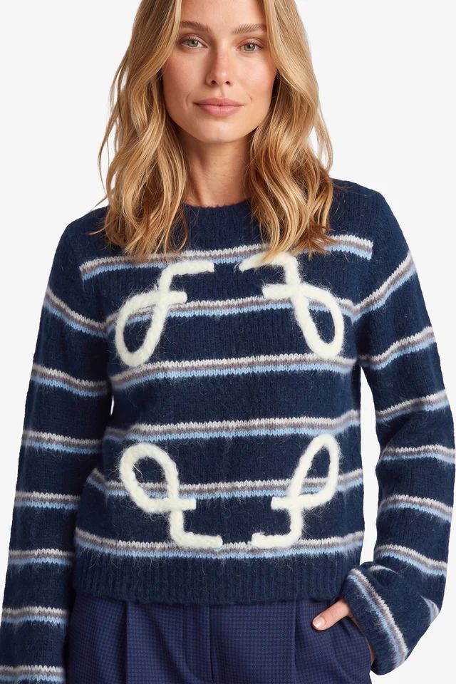 Fluresk Mitzy knit top 605103 navy blue/vanilla 00120335-EKA26015100000022