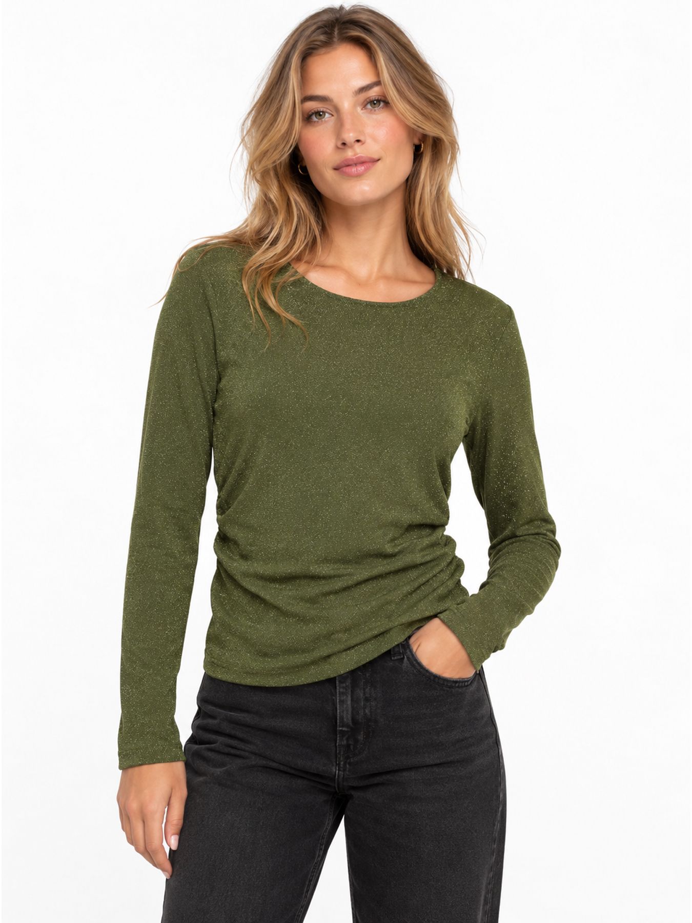 Vero Moda VMKANVA LS O-NECK TOP LX JRS Sphagnum/MELANGE 00120363-EKA26011400003735