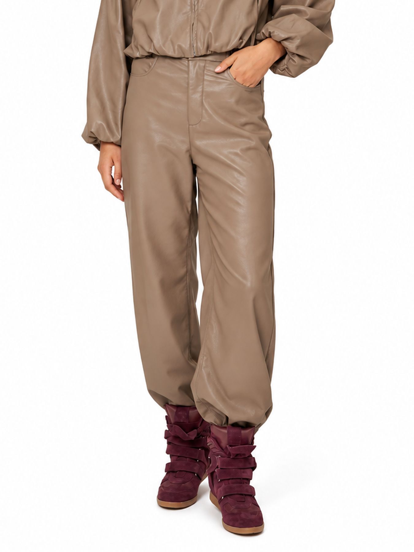 Lofty Manner Pant Janne - Balloon Uni PU 192 taupe 00121171-EKA26013300000102