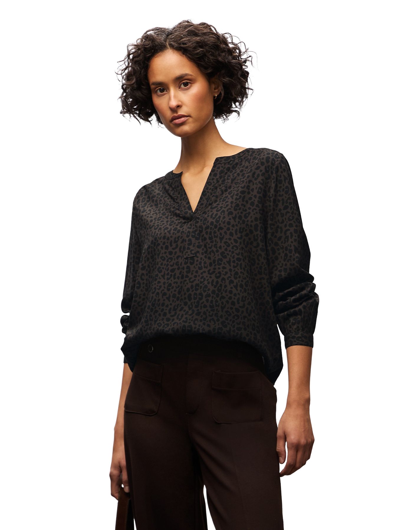 Street One A346108 LTD QR Splitneck tunic blou darkest brown 00113972-EKA19000200000758