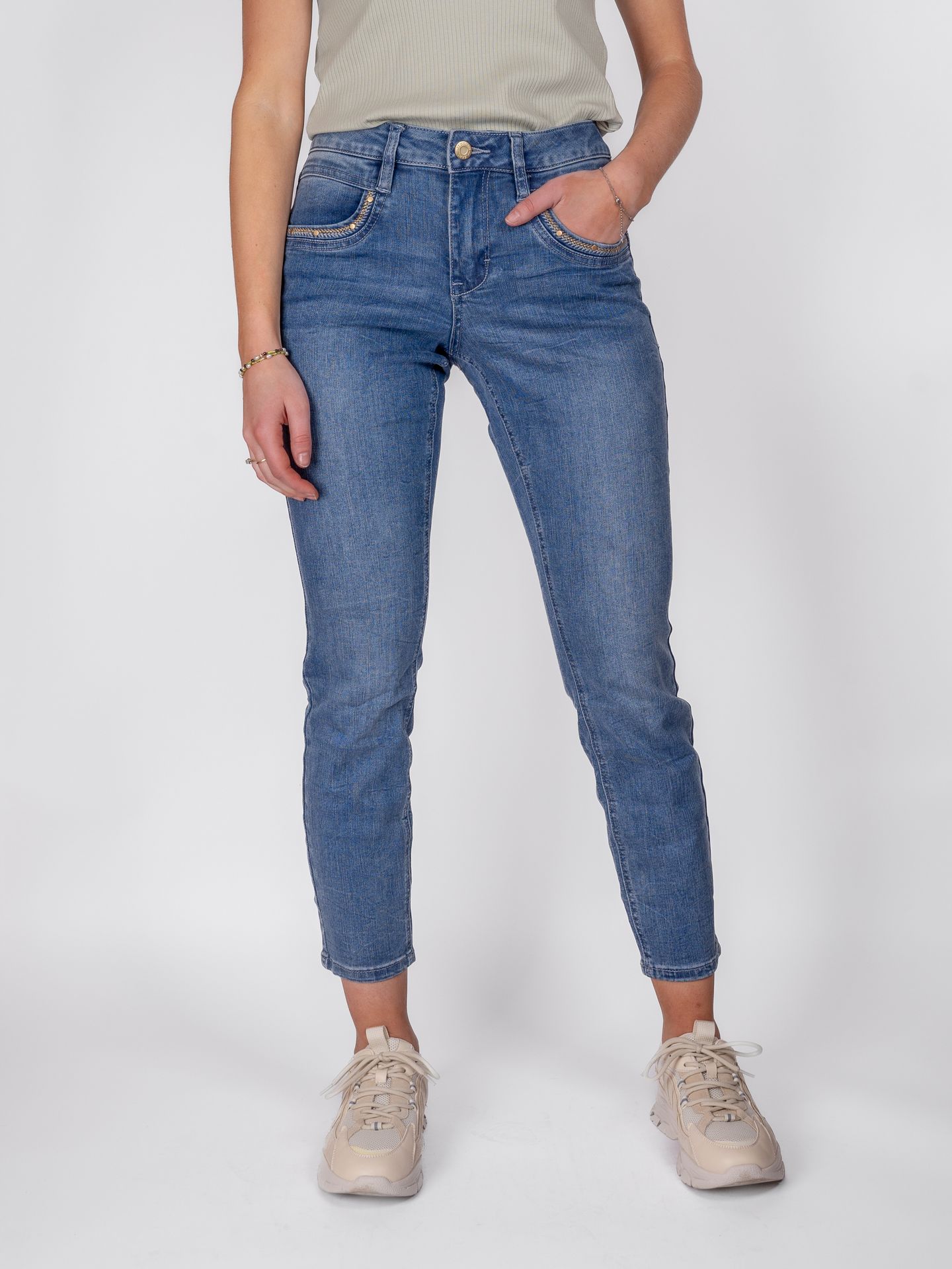 Red Button Sissy stone used en emb stone used Midden Denim 00102375-E4