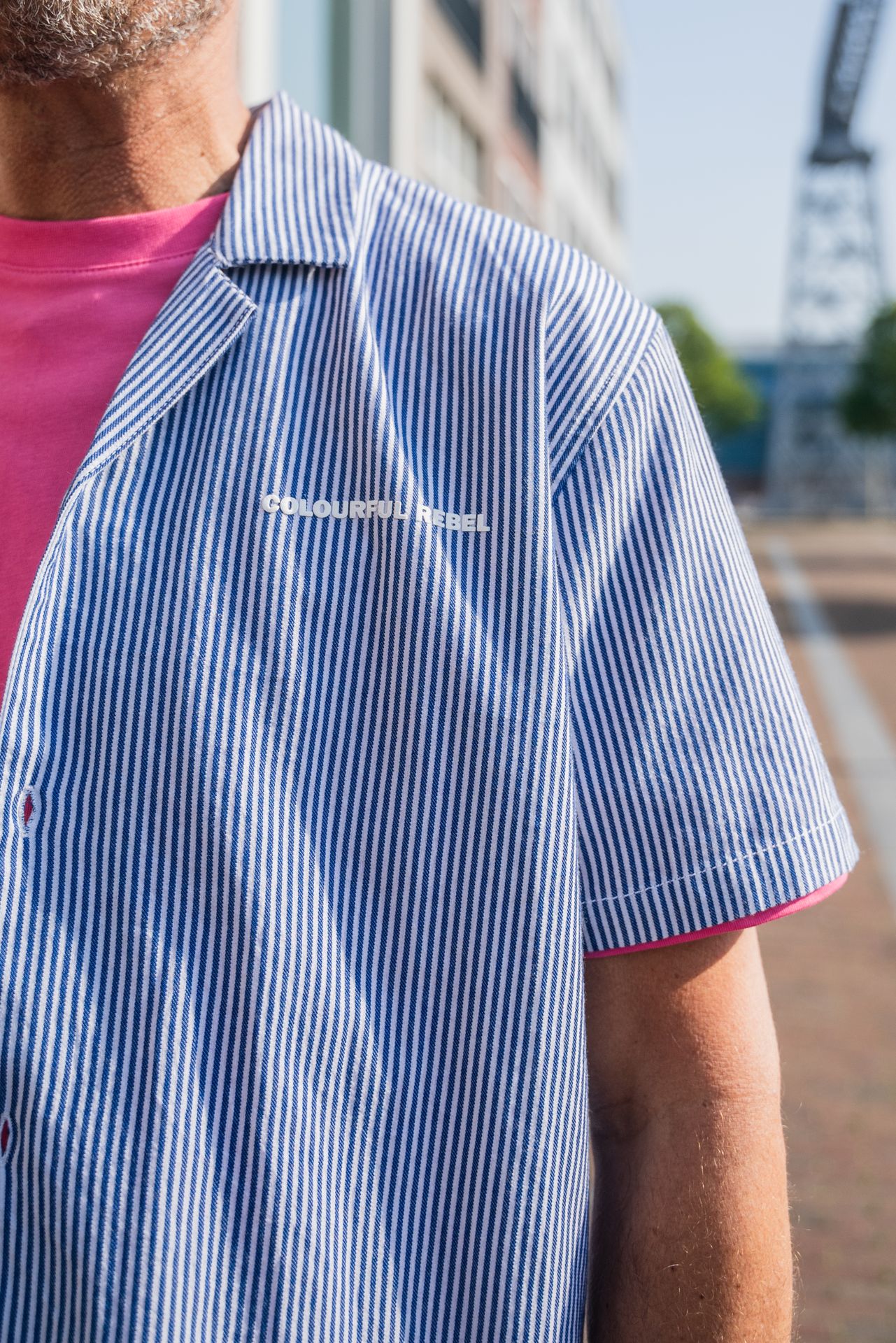 Colourful Rebel Ezra Boulevard Stripes Short Sleeve Shirt 103 white/ blue 2900139073075