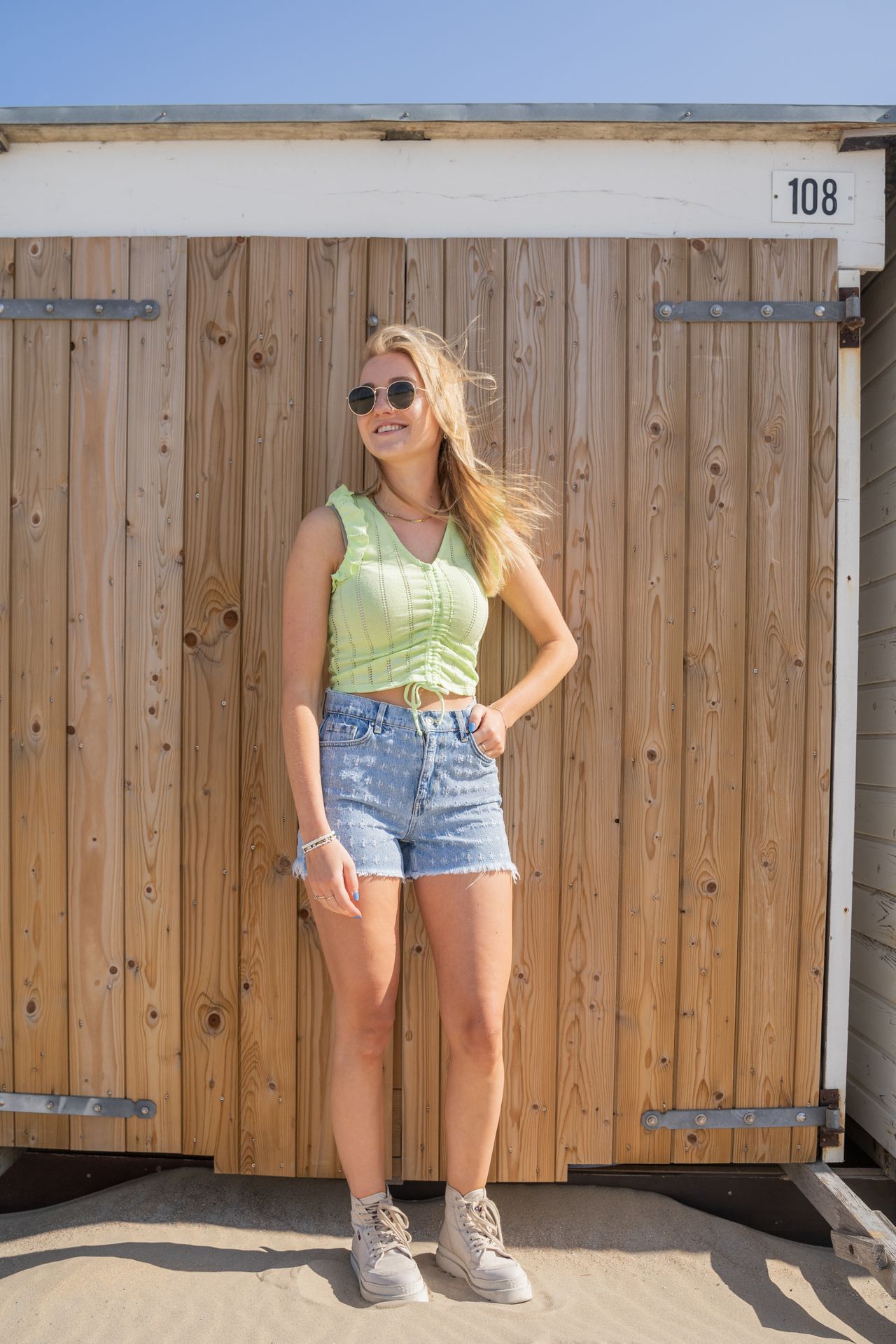 Pieces PCLOA SL CROPPED TIE TOP BC Paradise Green 2900140406039