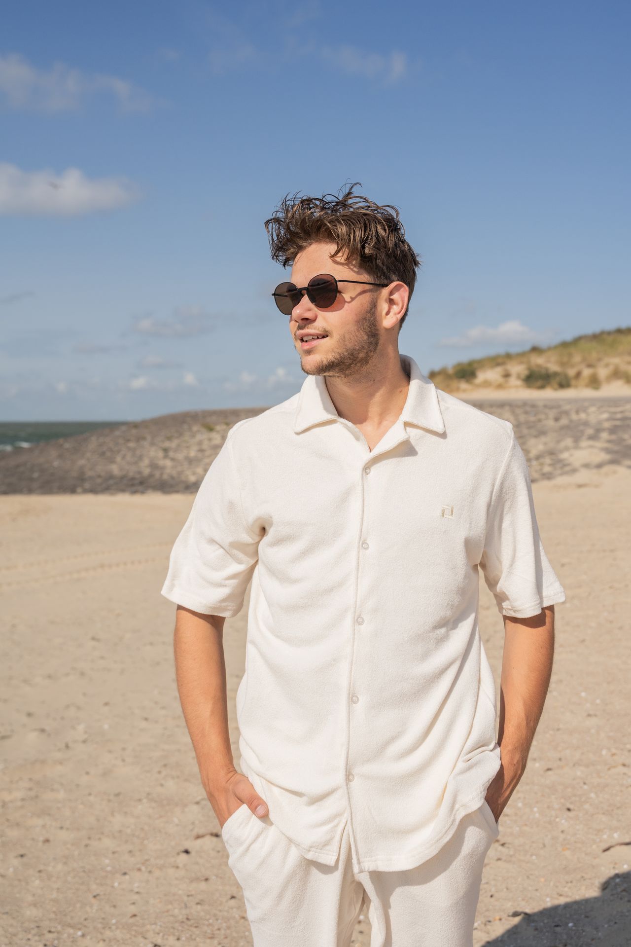 Only & Sons ONSDAVIS REG TERRY SHIRT Antique White 2900140616018