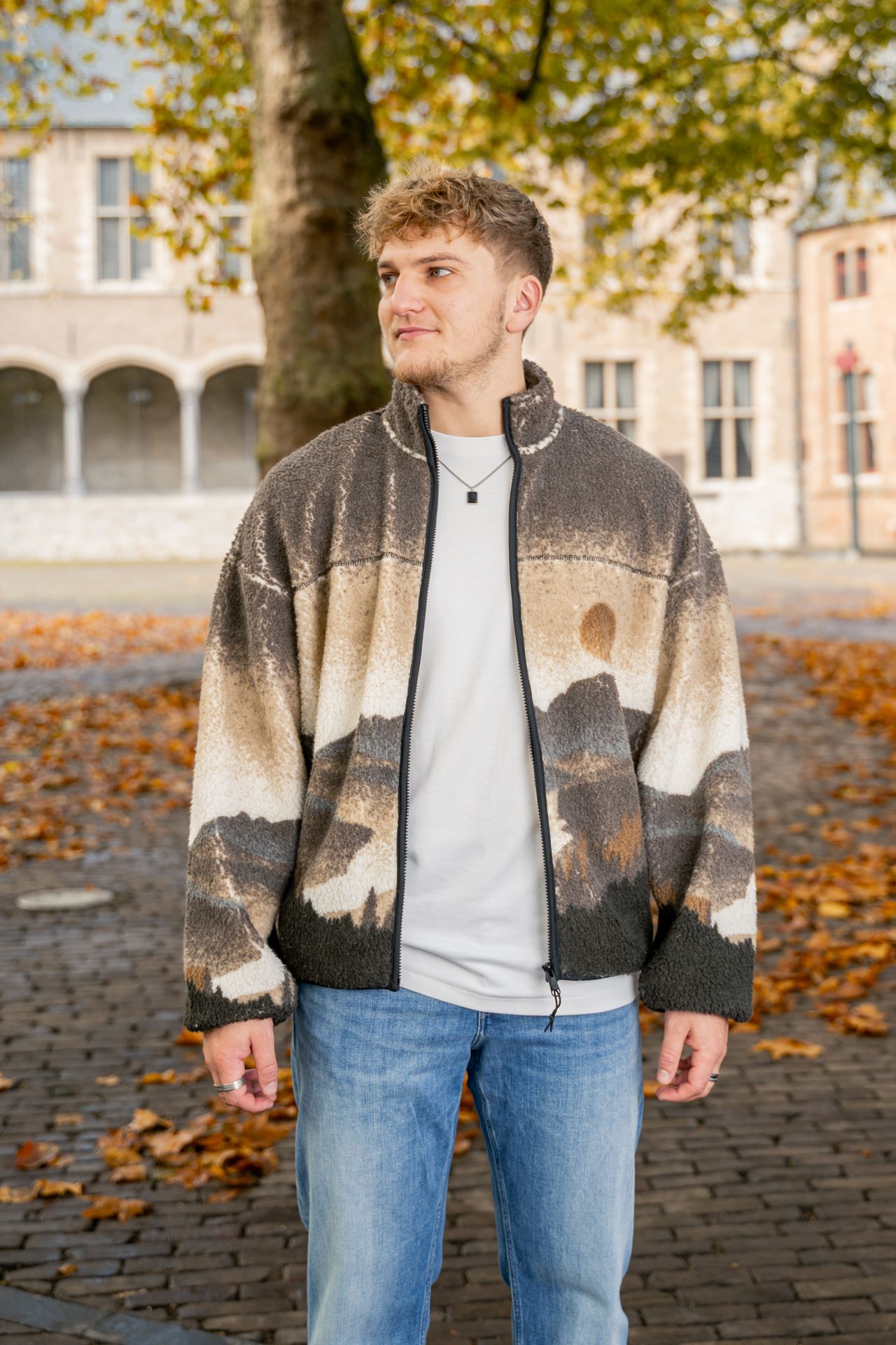 Only & Sons ONSBLAZE AOP FULL ZIP HIGH NECK Cinder 00110775-EKA26011400002550