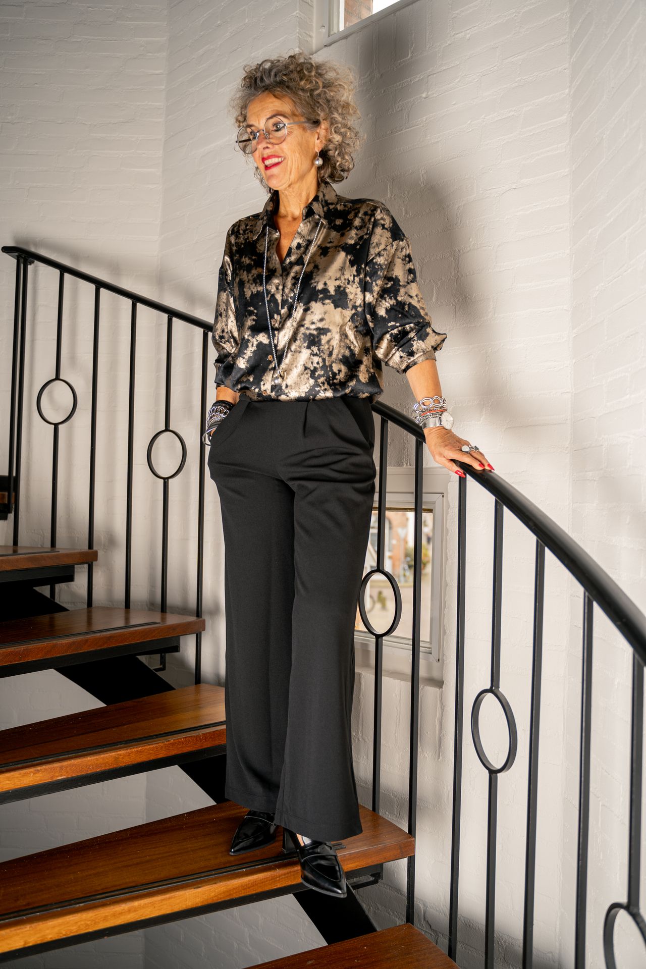 Esqualo Blouse V-neck lamee 000 black 2900151556129