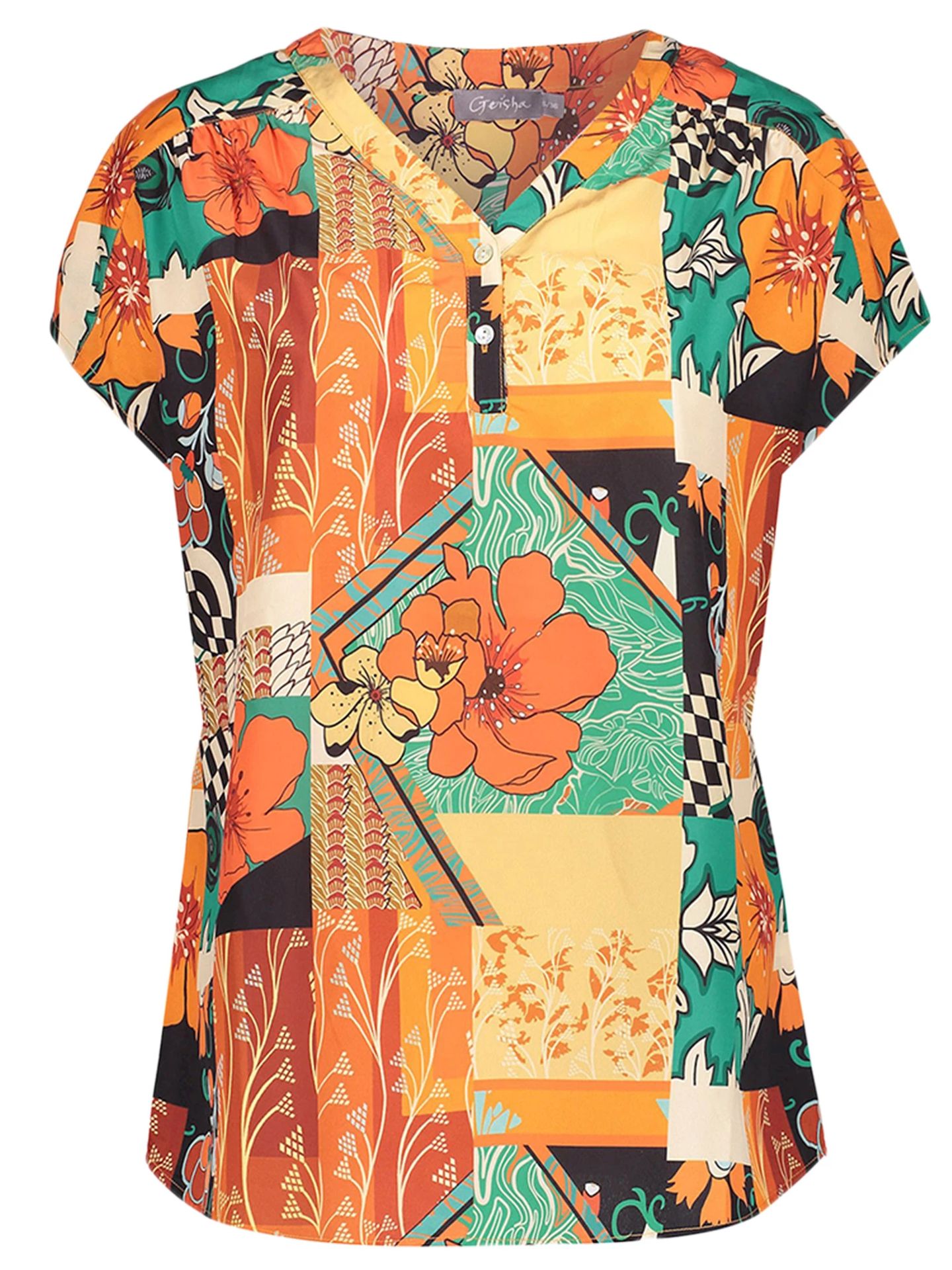 geisha Top patch print 250 orange/emerald 2900140012070
