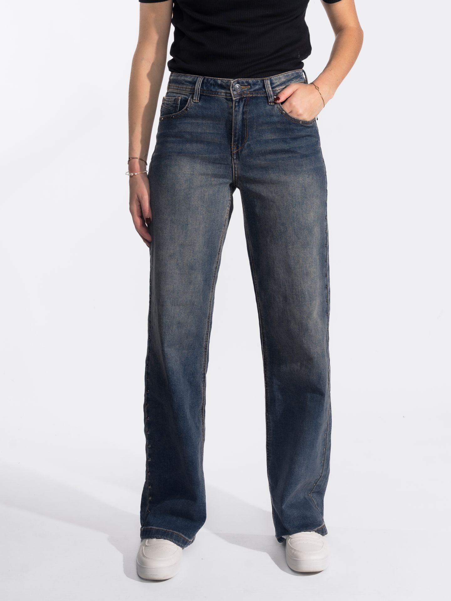 Red Button Colette Studs Vintage Denim440 00111884-EKA26007300000104