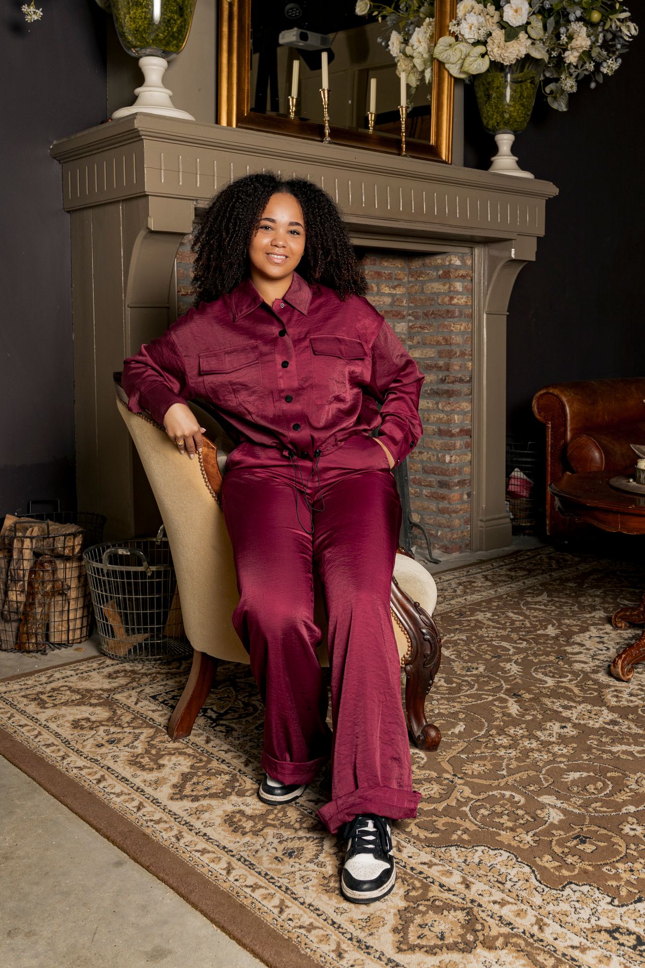 Lofty Manner Trouser Svea 256 burgundy red 2900161359048