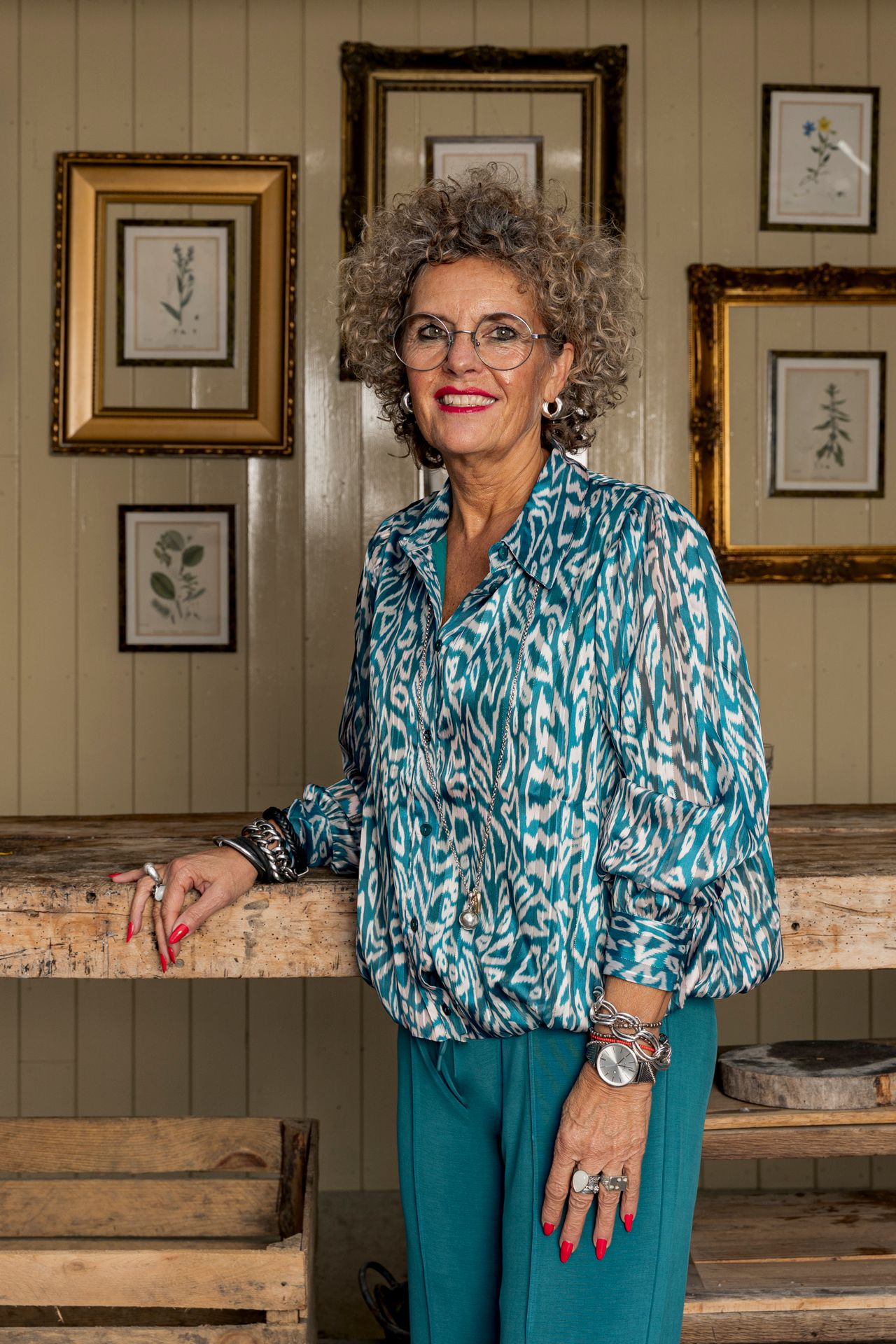 Esqualo Blouse puffed hem Crystal Glow 999 print 2900160881144