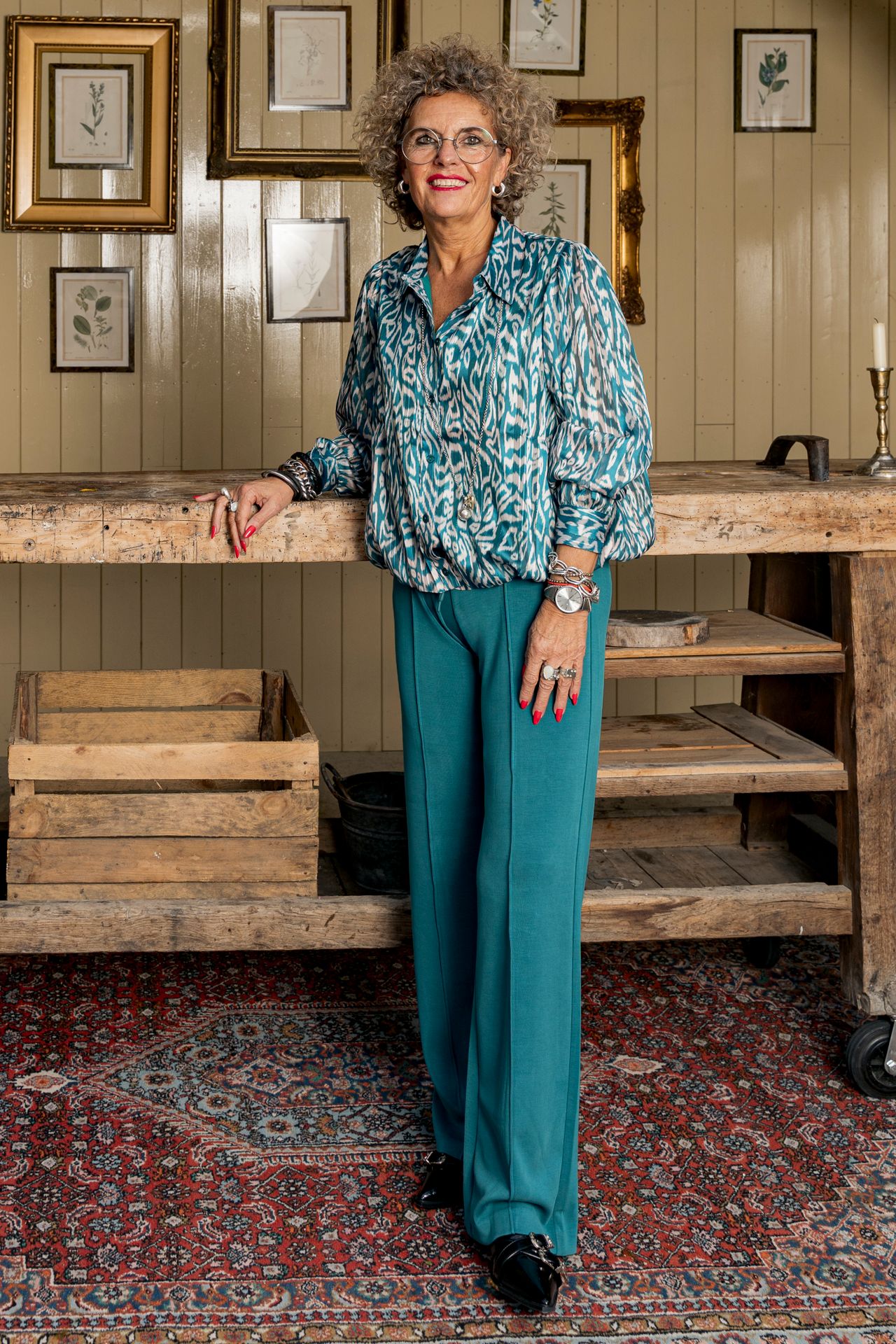 Esqualo Trousers wide modal 665 teal 2900160884077