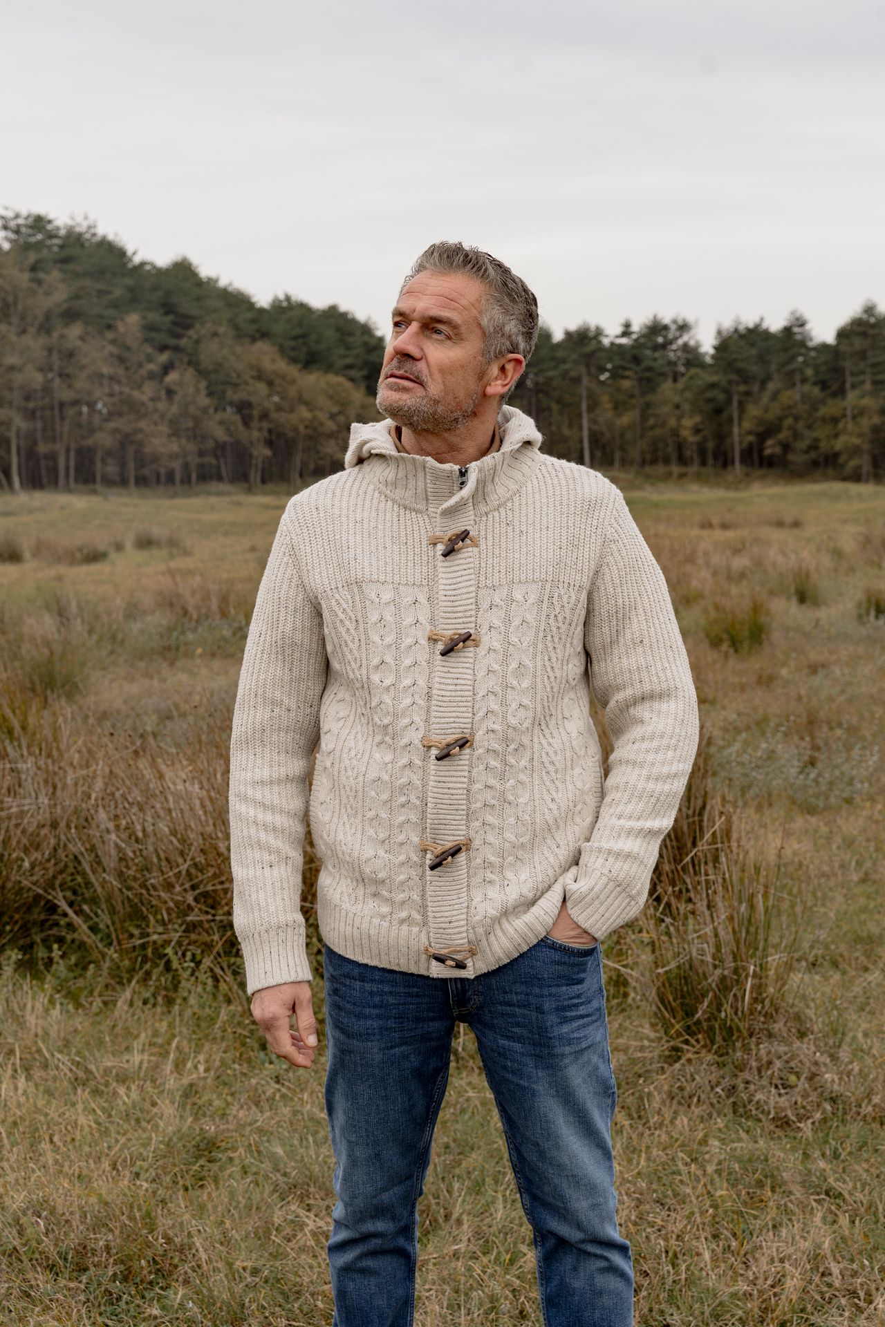 Petrol Industries Men Knitwear Hooded Cardigan 0009 antique white melee 2900159596080