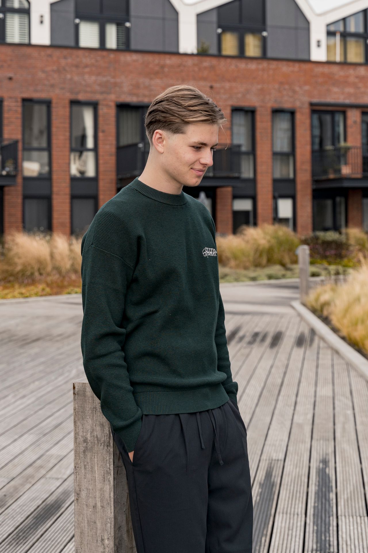 Quotrell Zac knitted crewneck petrol 2900160235060