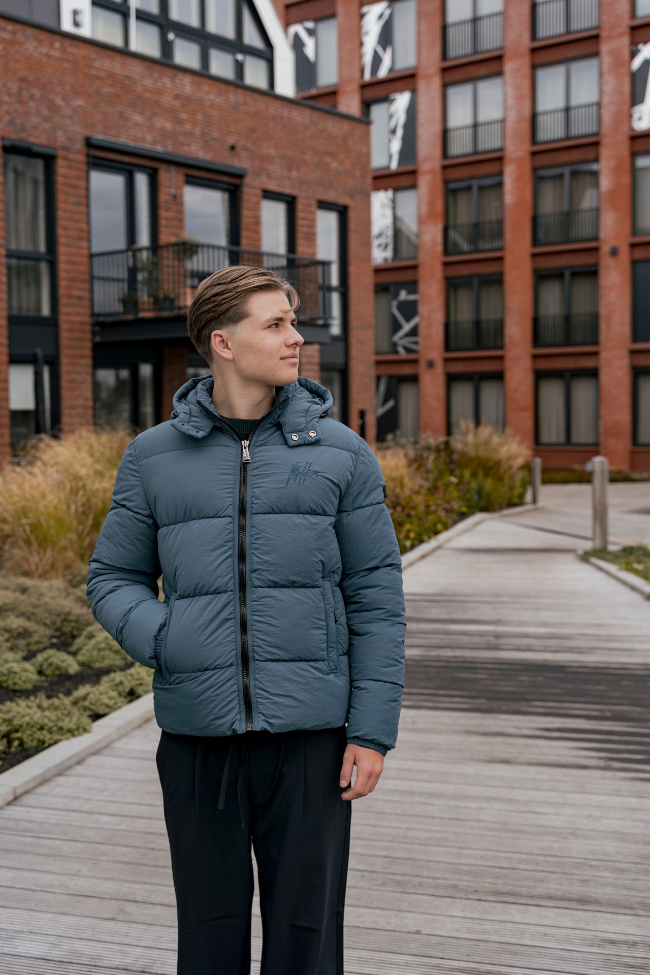 Malelions Men Donn Puffer jacket Blue Slate 2900160411068