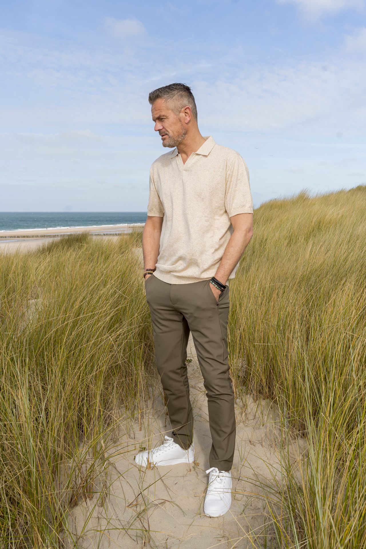 No Excess Pullover Short Sleeve Polo V Melange With Linen 015 sand 2900156295047 No Excess Pullover Short Sleeve Polo V Melange With Linen 015 sand 2900156295047