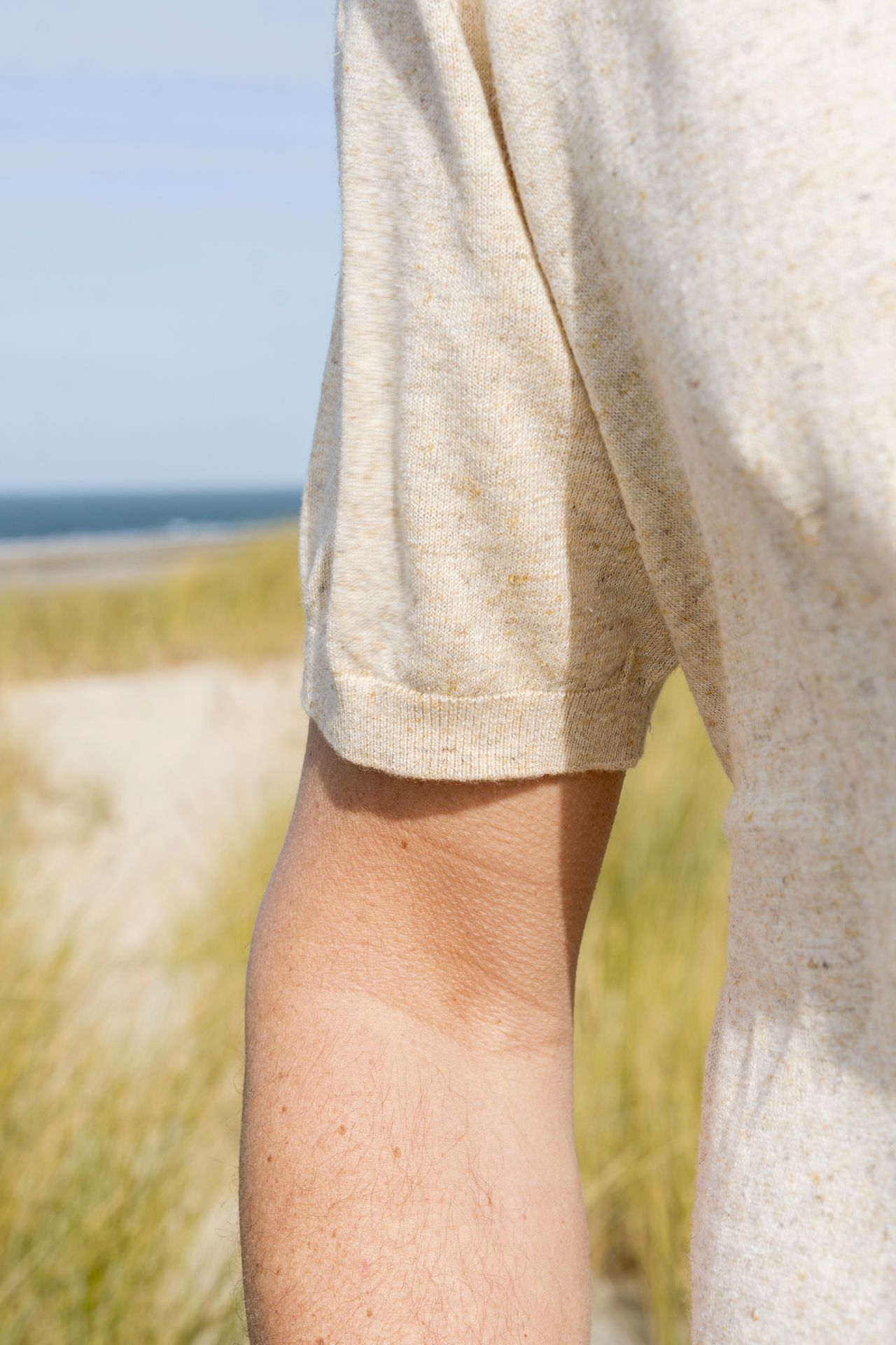 No Excess Pullover Short Sleeve Polo V Melange With Linen 015 sand 2900156295047 No Excess Pullover Short Sleeve Polo V Melange With Linen 015 sand 2900156295047